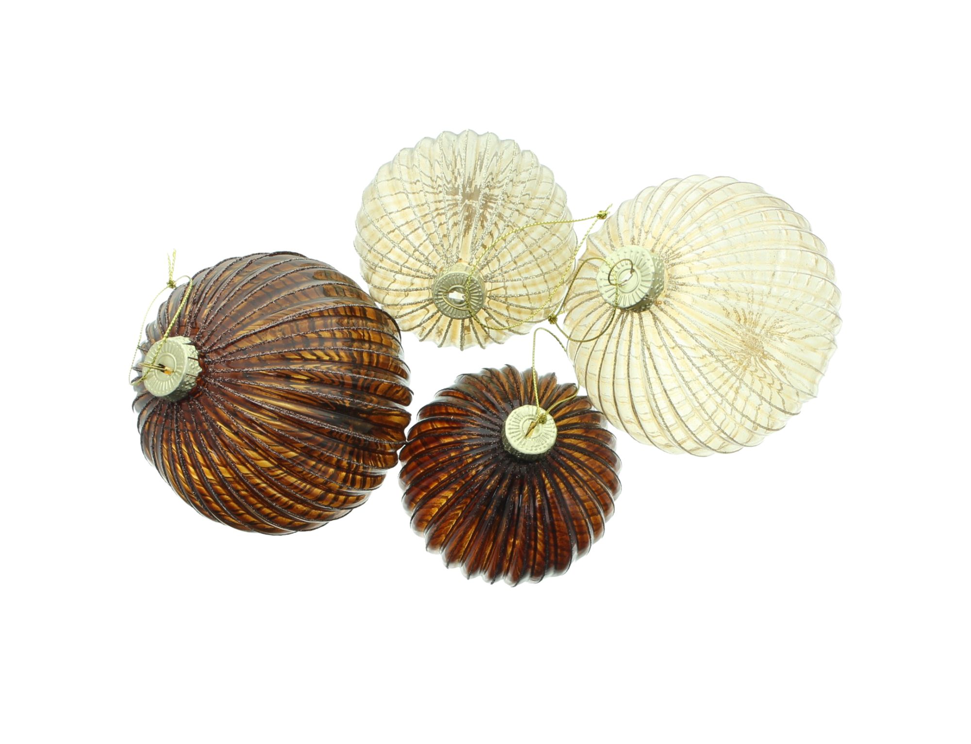 Kugel "Shiny Brown", 4er Set  im Frank Flechtwaren Online Shop für Weihnachts-Neuheiten kaufen