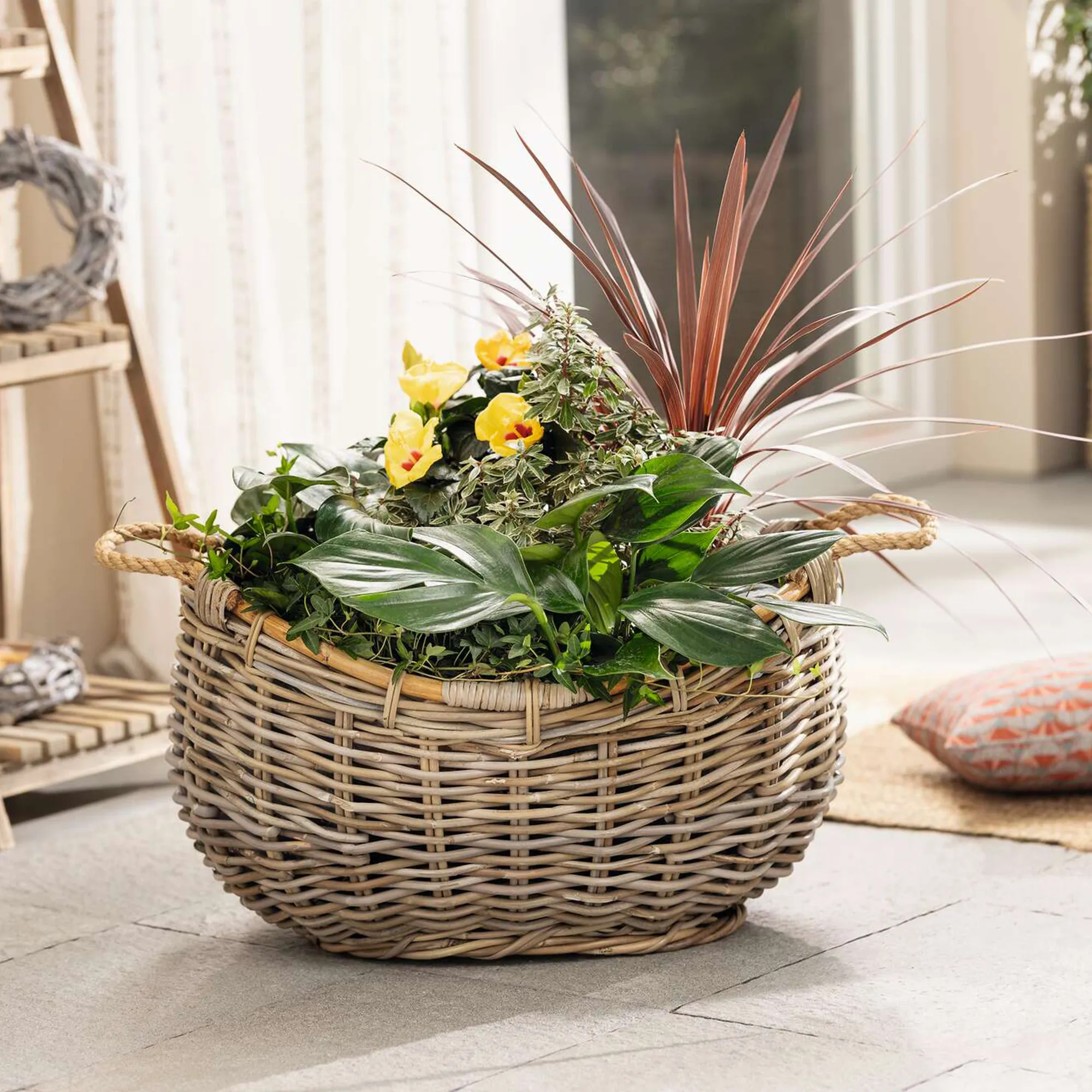 Pflanzschiff "Rattan"  im Frank Flechtwaren Online Shop für Rattanpflanzkörbe kaufen