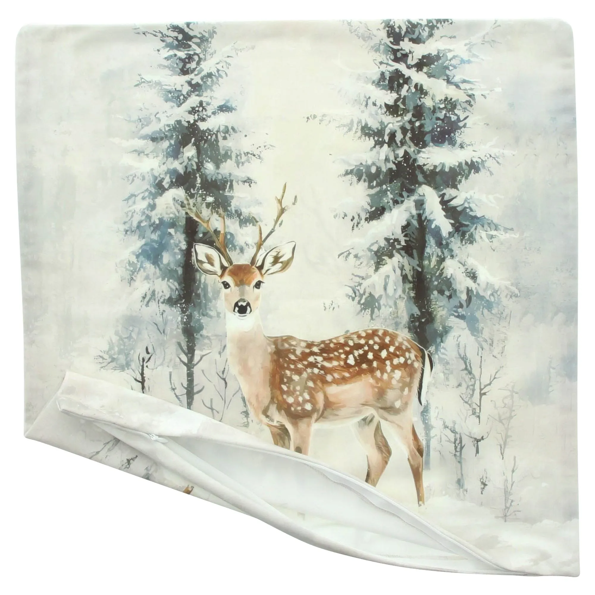 Kissenhülle "Winterhirsch"  im Frank Flechtwaren Online Shop für Trendmotiv Hirsch kaufen