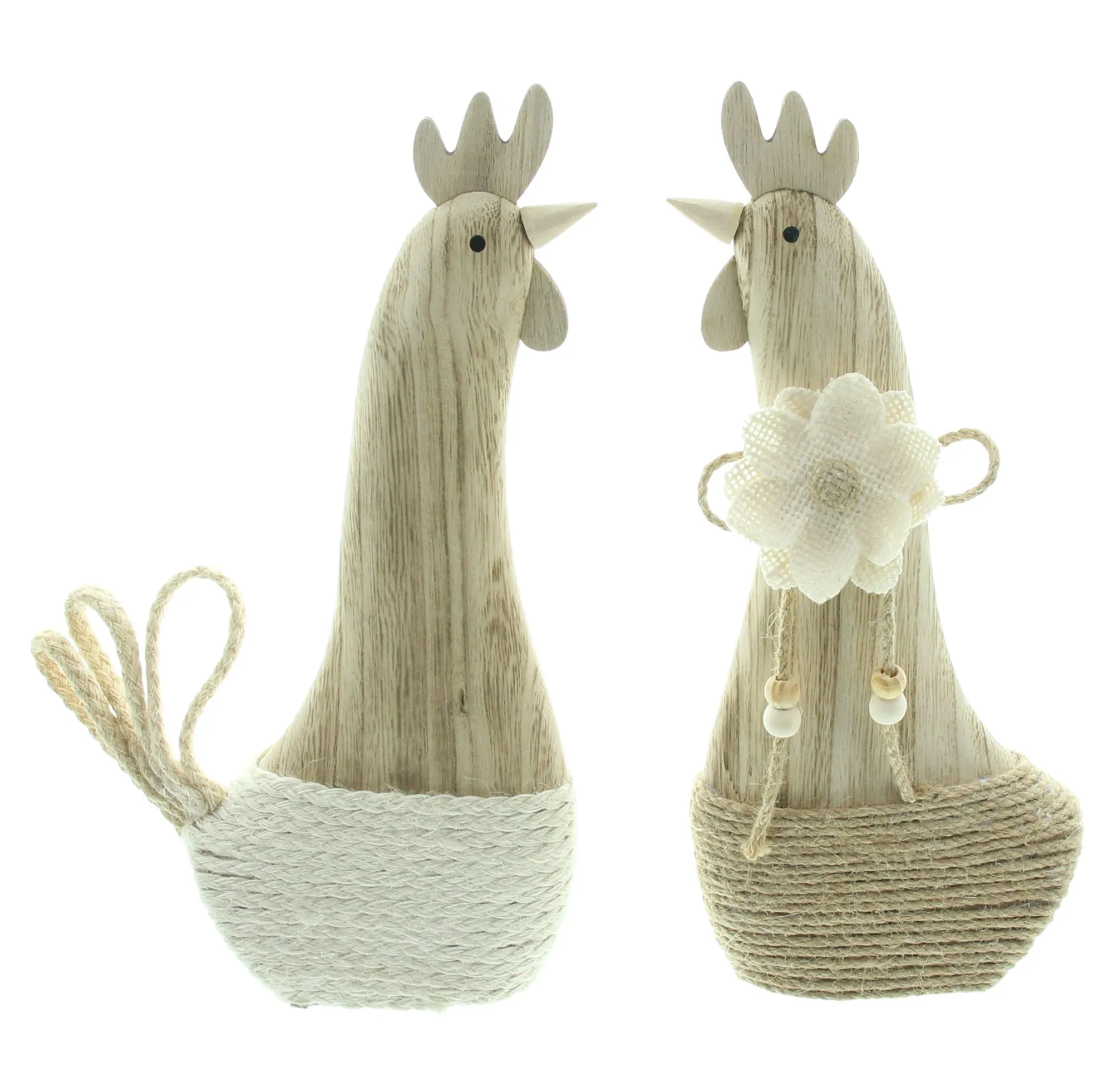 Huhn "Bertha &amp; Louise", 2er Set  im Frank Flechtwaren Online Shop für Hasen &amp; Co kaufen