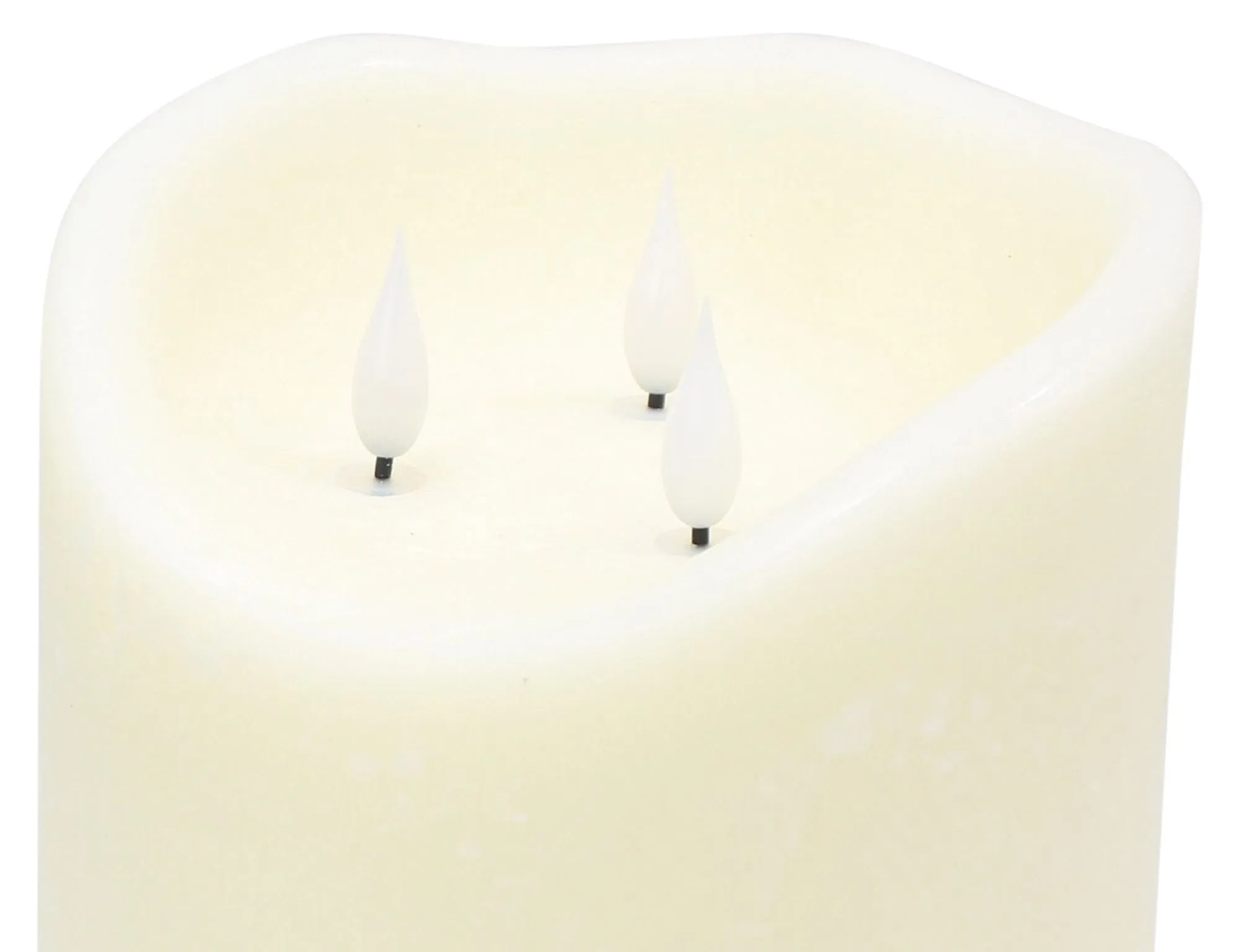 Große LED-Kerze "3 Flammen"  im Frank Flechtwaren Online Shop für Weihnachtliches Chalet kaufen