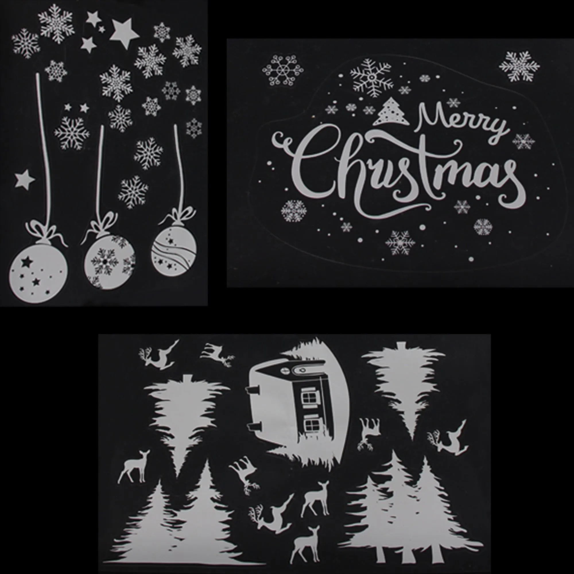 Fenstersticker "Merry Christmas", 33er Set  im Frank Flechtwaren Online Shop für Weihnachtliche Wanddeko kaufen