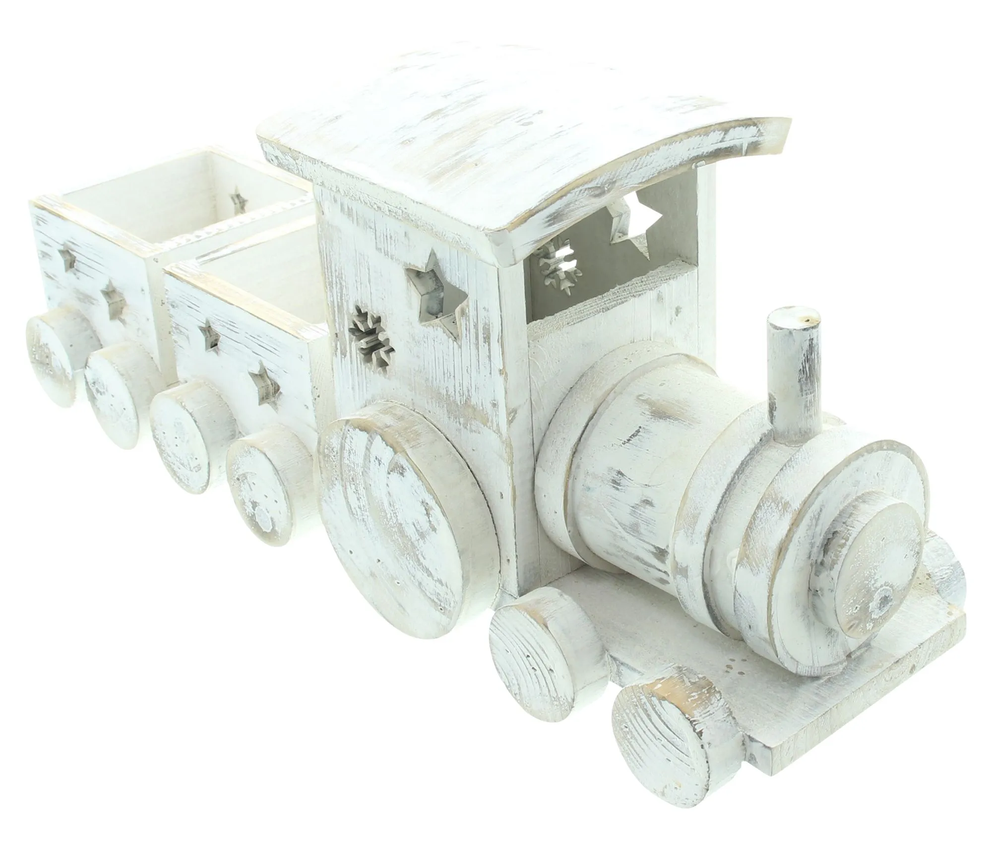 Dekozug "Shabby-White"  im Frank Flechtwaren Online Shop für Weihnachtliche Dekofiguren kaufen