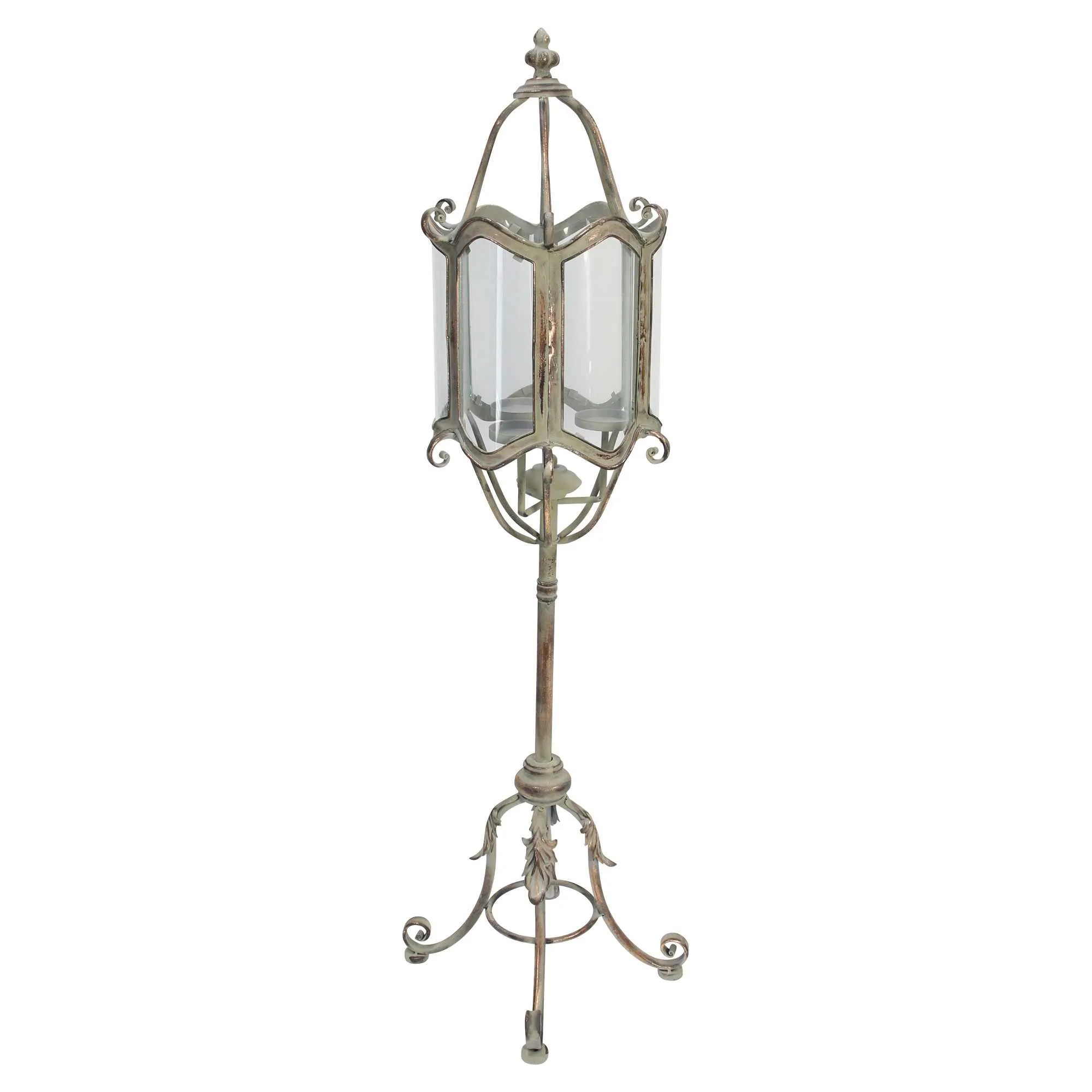 Standlaterne "Shabby-Grey"  im Frank Flechtwaren Online Shop für Laternen kaufen