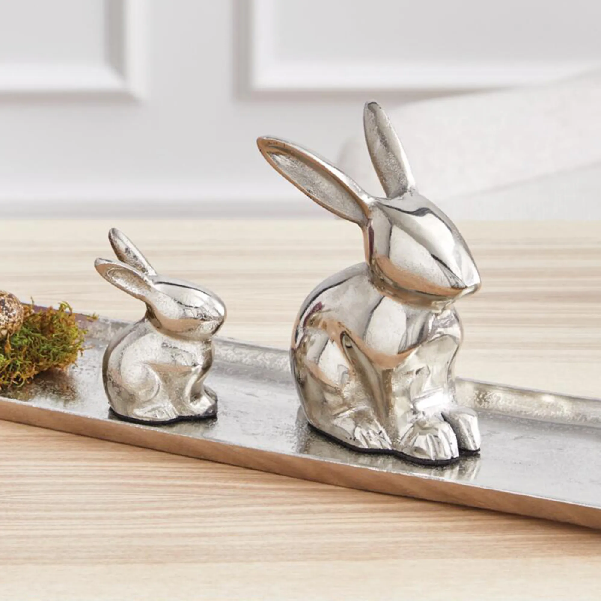 Figur "Silberhase", 2er Set  im Frank Flechtwaren Online Shop kaufen