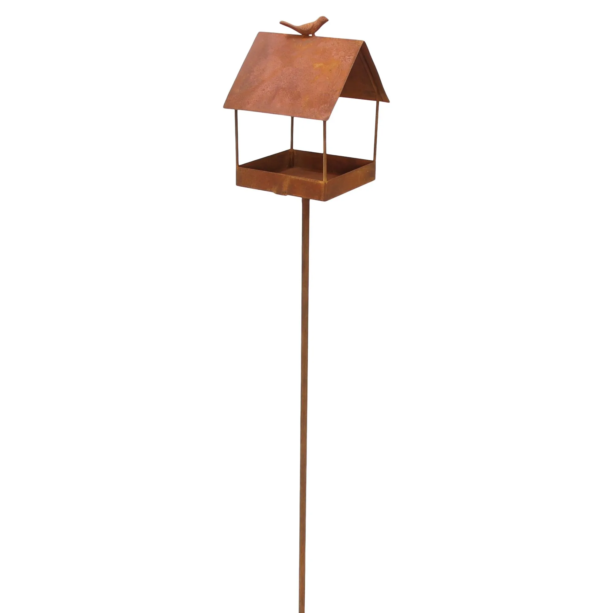 Gartenstecker "Vogelhaus"  im Frank Flechtwaren Online Shop für Rostdeko für Ihren Garten kaufen