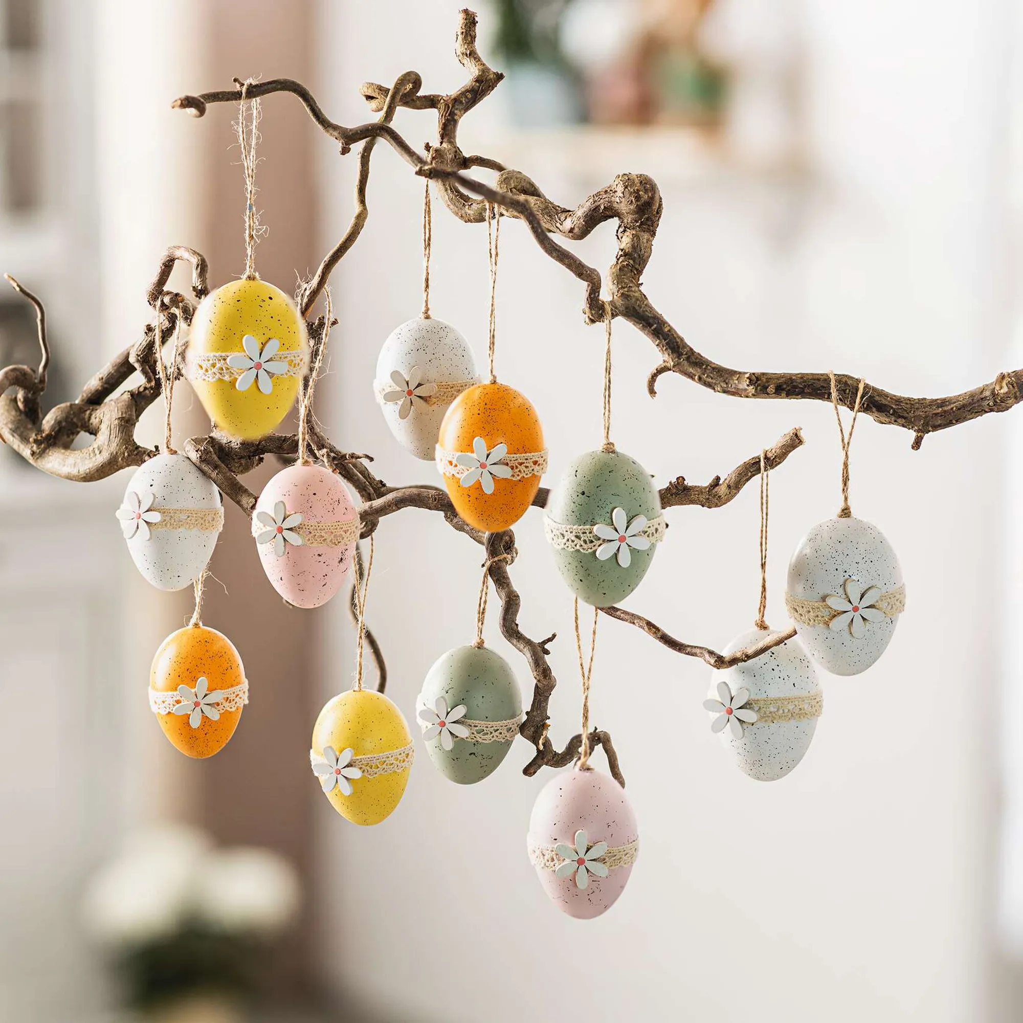 Deko-Ei "Blüte", 12er Set  im Frank Flechtwaren Online Shop kaufen