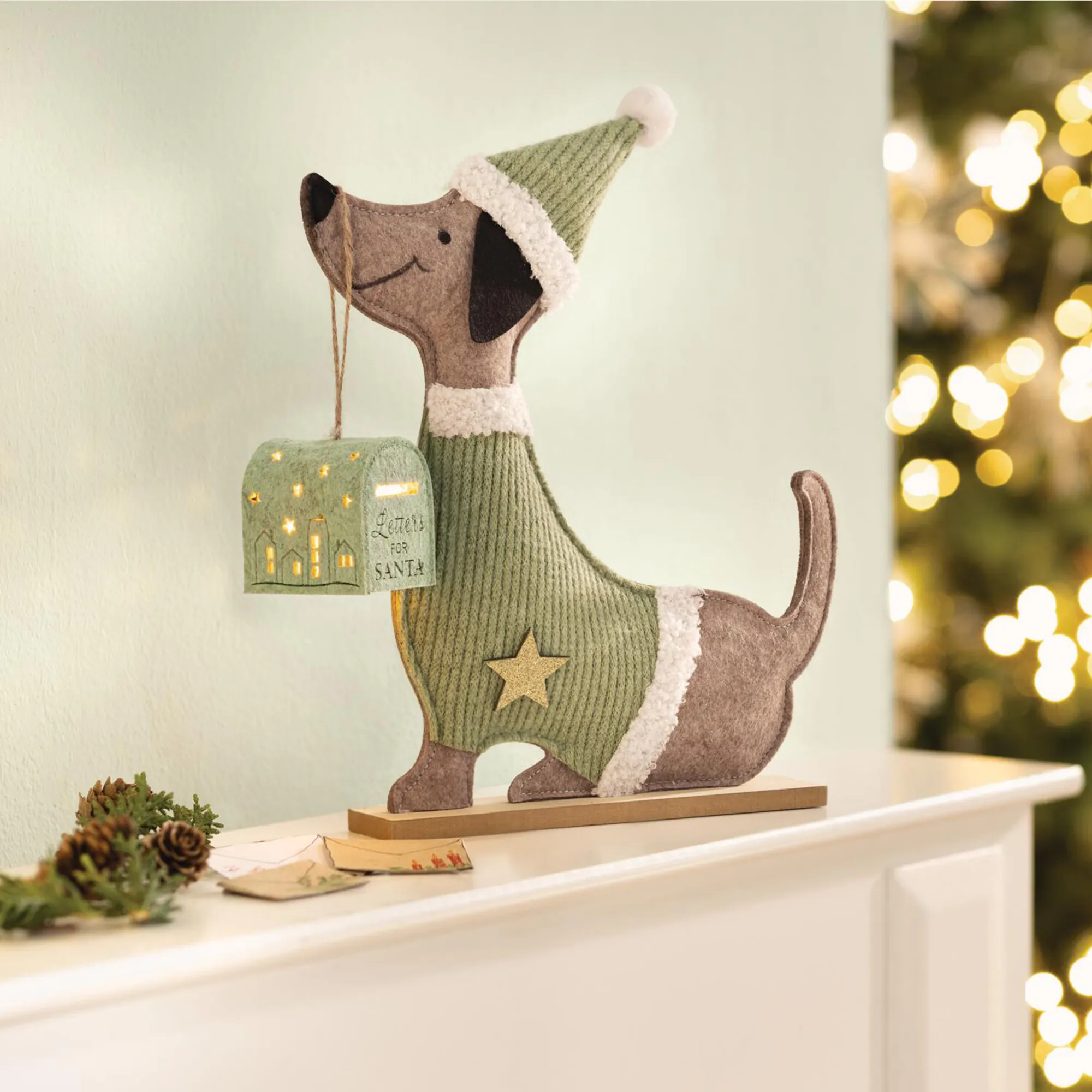 Deko-Figur "Dackel mit LED-Postbox", 2tlg.  im Frank Flechtwaren Online Shop kaufen