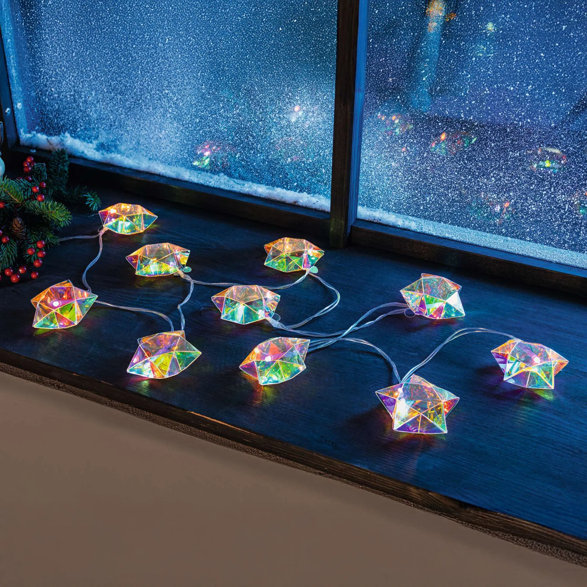 LED-Lichterkette "Rainbow-Stars"  im Frank Flechtwaren Online Shop für LED-Lichterketten kaufen