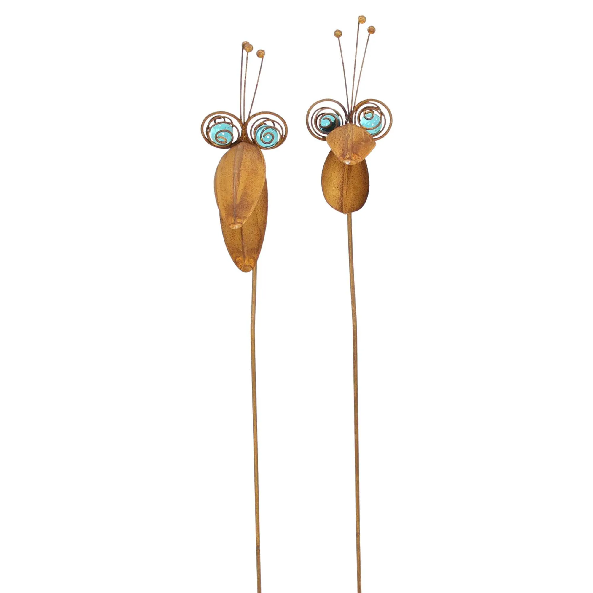Gartenstecker "Vogelplausch", 2er Set  im Frank Flechtwaren Online Shop für Rostdeko für Ihren Garten kaufen