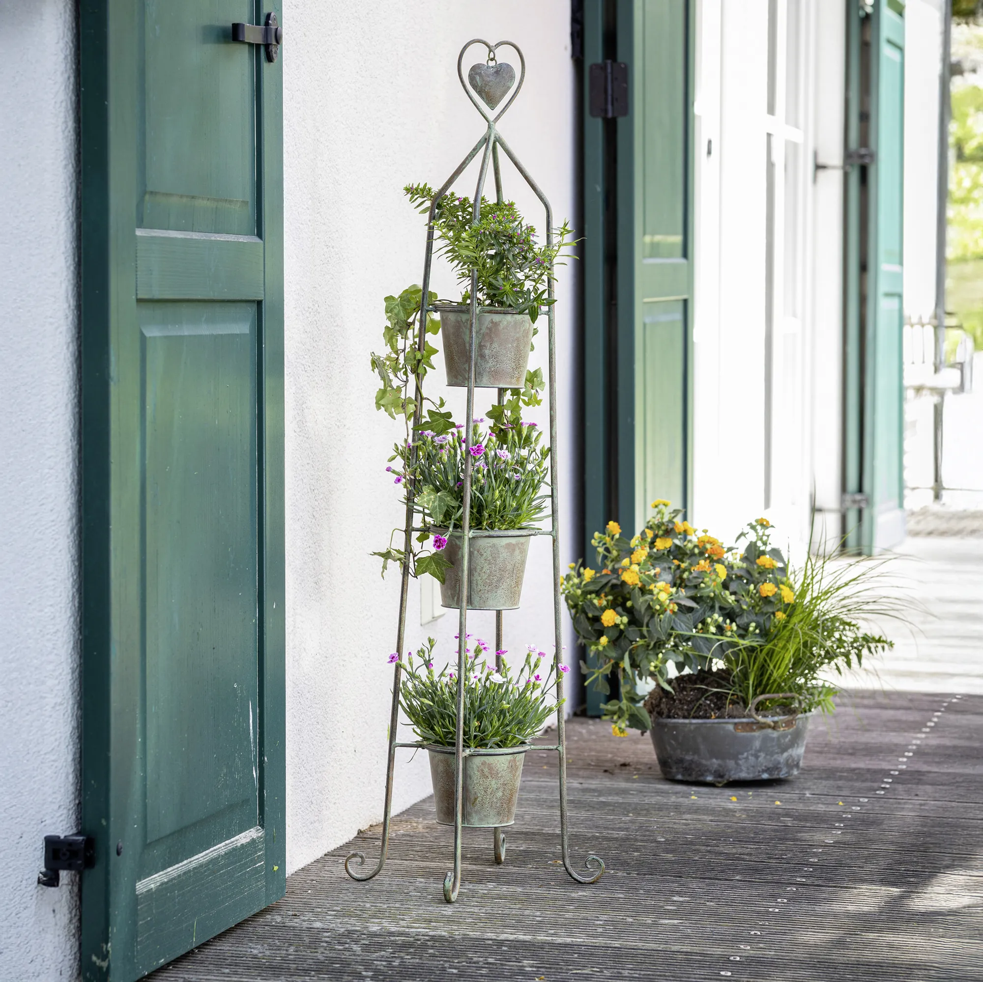 Pflanzsäule "Herz"  im Frank Flechtwaren Online Shop kaufen