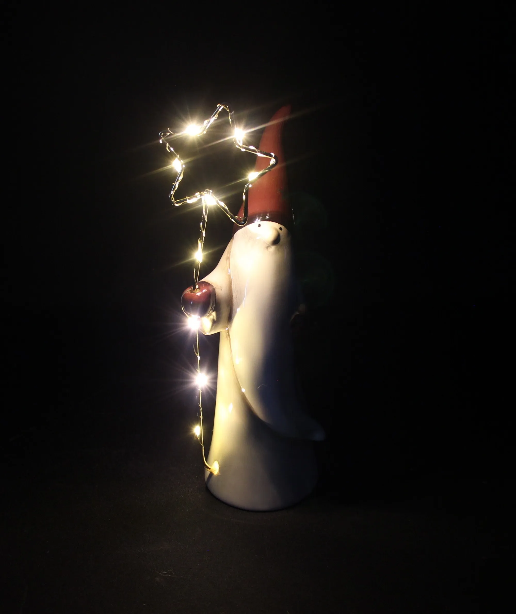 LED-Wichtel "Leuchtstern"  im Frank Flechtwaren Online Shop für Weihnachtliche Dekofiguren kaufen