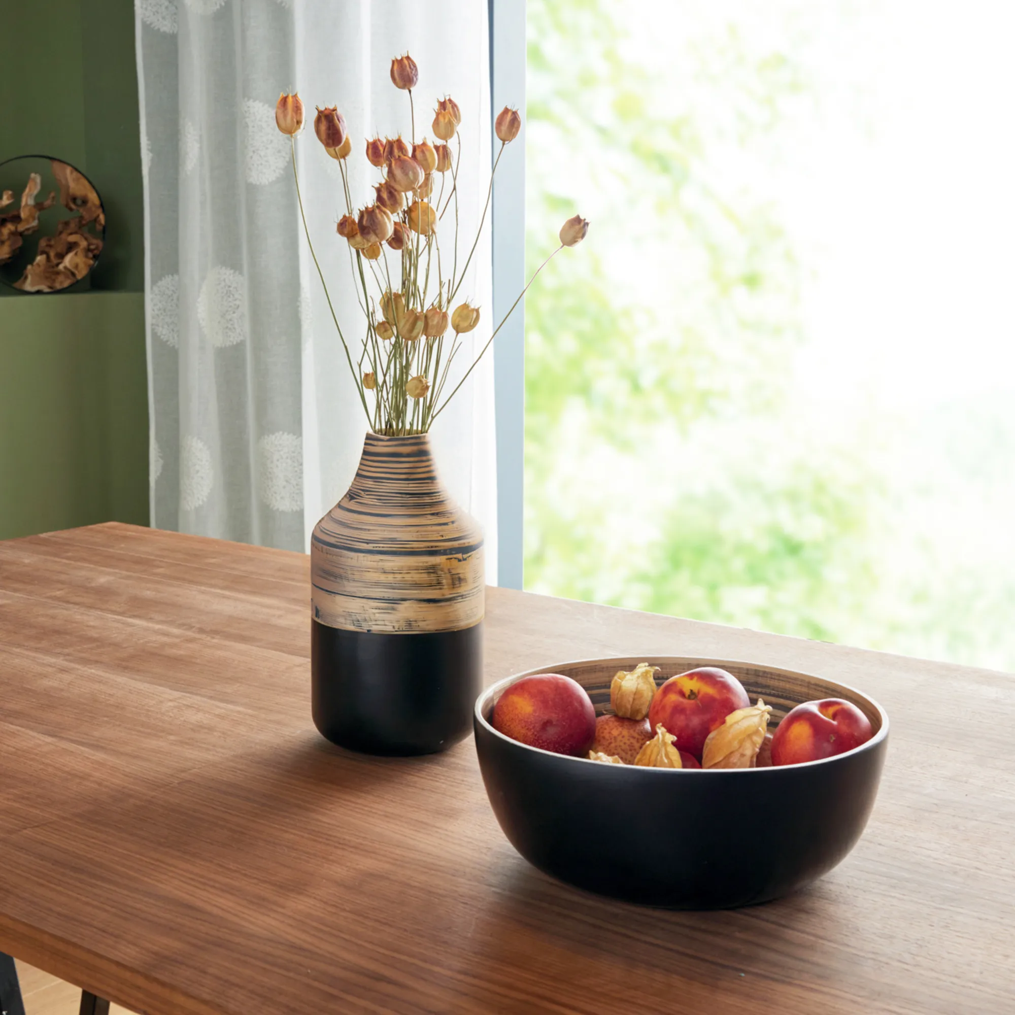 Dekovase "Black Bamboo"  im Frank Flechtwaren Online Shop für Dekovasen kaufen