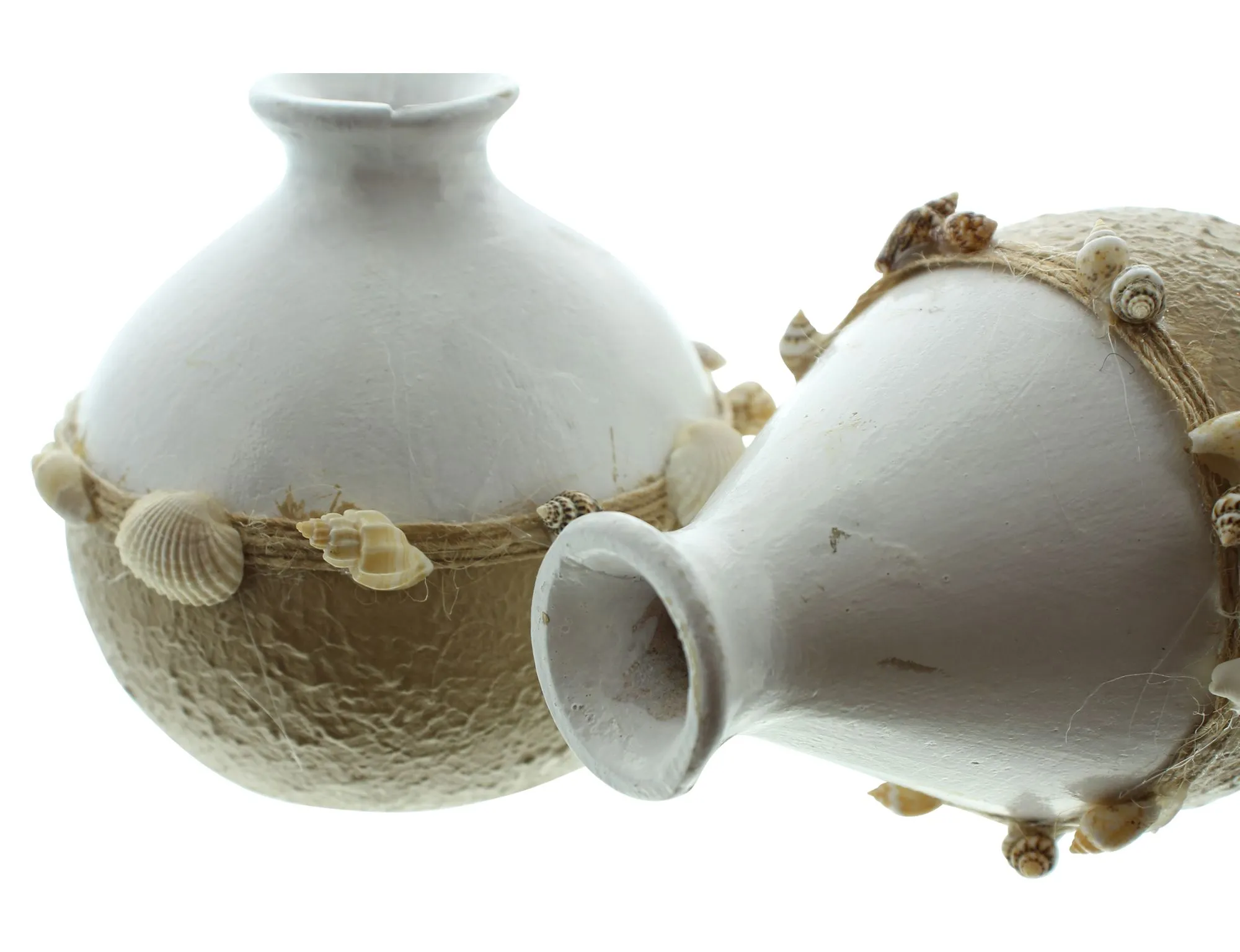 Dekovase "Muscheln", 2er Set  im Frank Flechtwaren Online Shop für Ibiza-Vibes kaufen