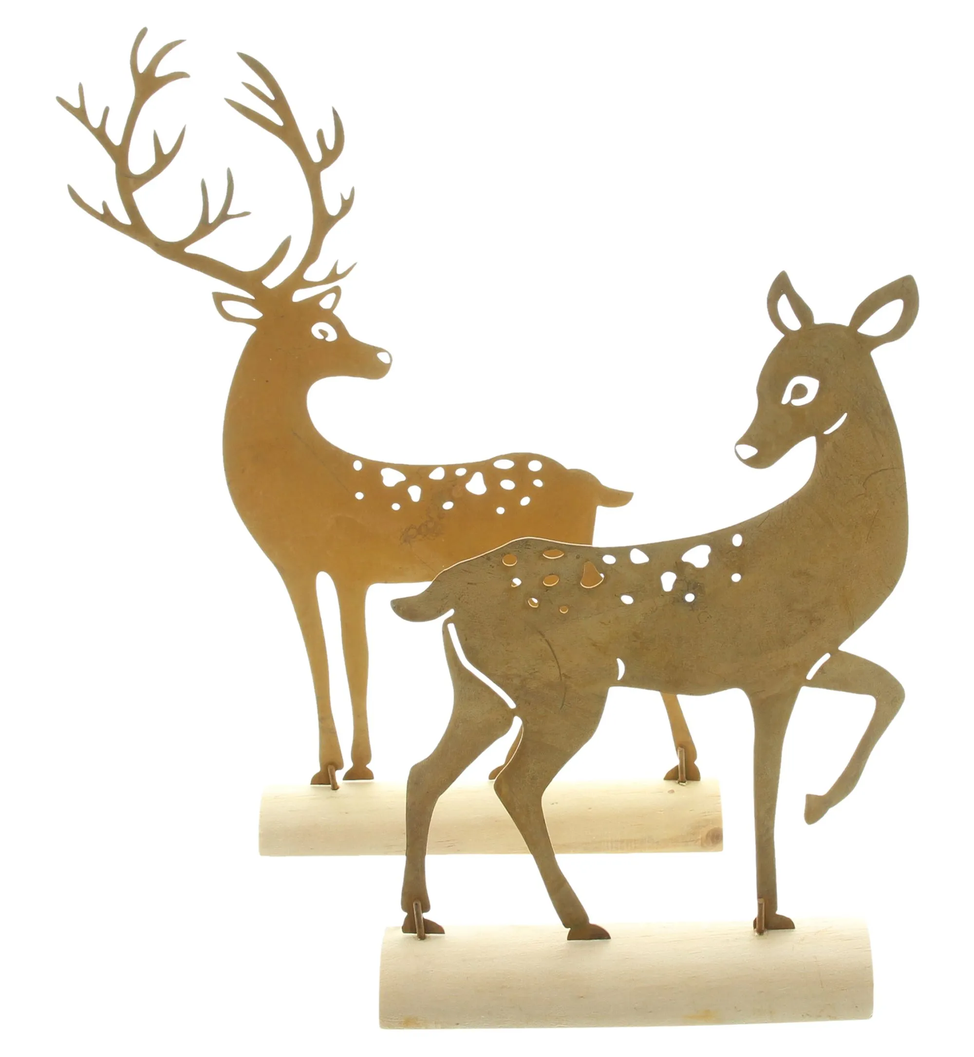 Metalldeko "Hirsch", 2er Set  im Frank Flechtwaren Online Shop für For Animal Lovers kaufen