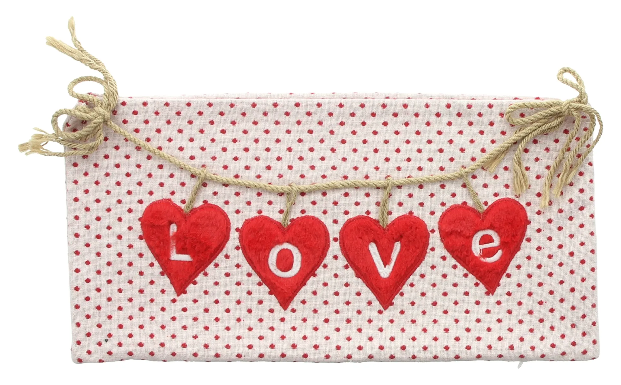 Deko-Kissenhülle "Love Hearts"  im Frank Flechtwaren Online Shop für Landhaus-Flair kaufen