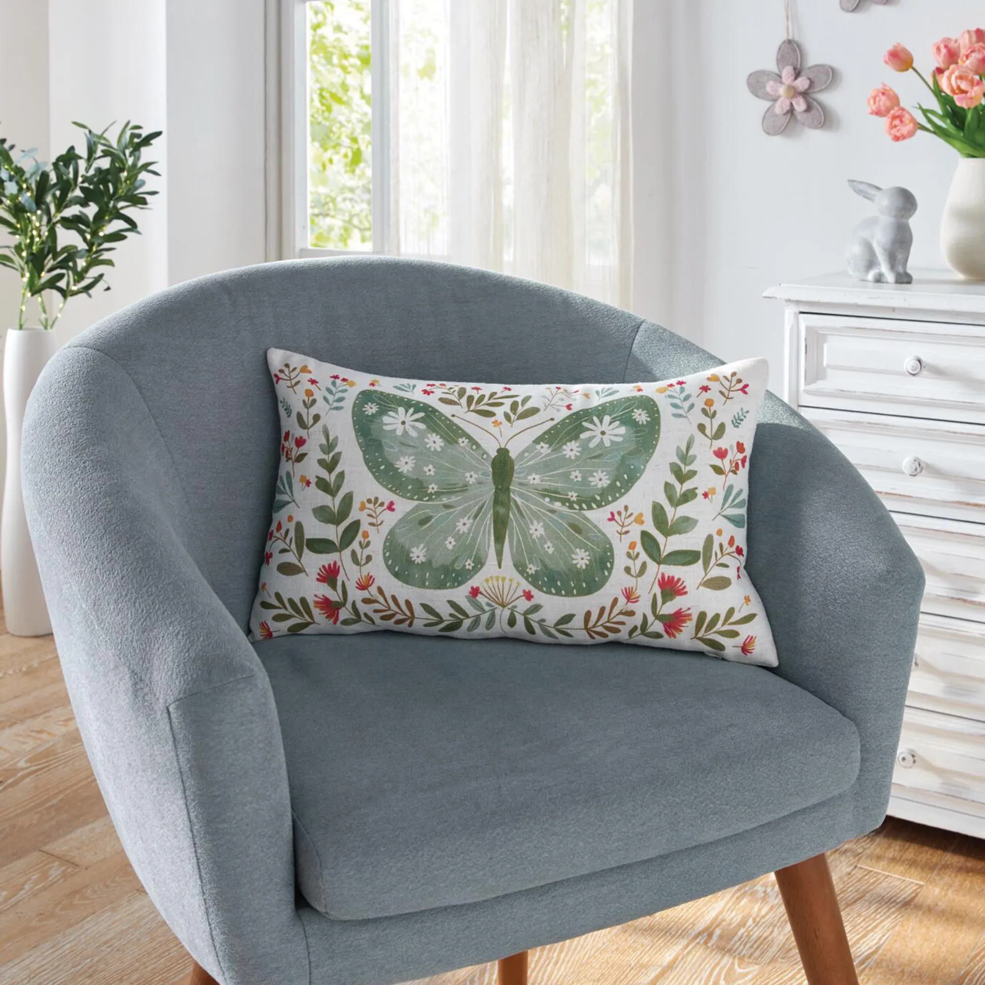 Kissenhülle "Blumenschmetterling"  im Frank Flechtwaren Online Shop kaufen