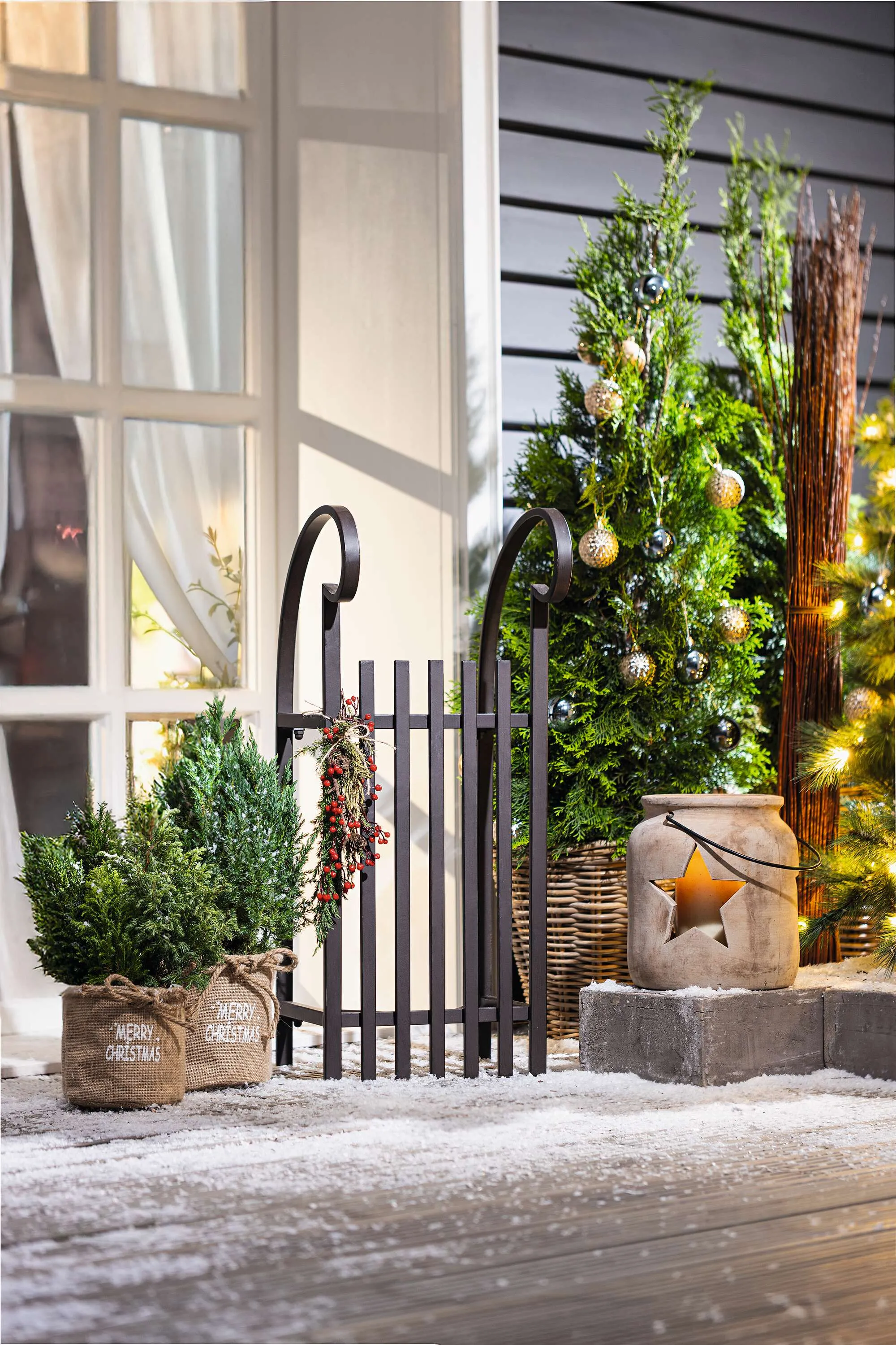 Pflanzkorb "Merry Christmas", 2er Set  im Frank Flechtwaren Online Shop für Weihnachtliche Pflanzer kaufen