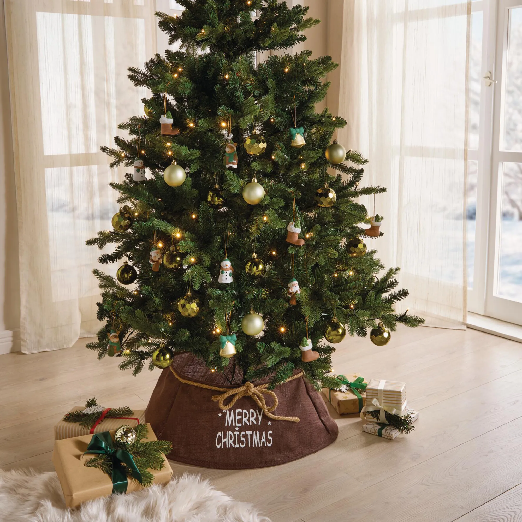 Weihnachtsbaumring "Merry Christmas"  im Frank Flechtwaren Online Shop für Christbaumumrandungen kaufen