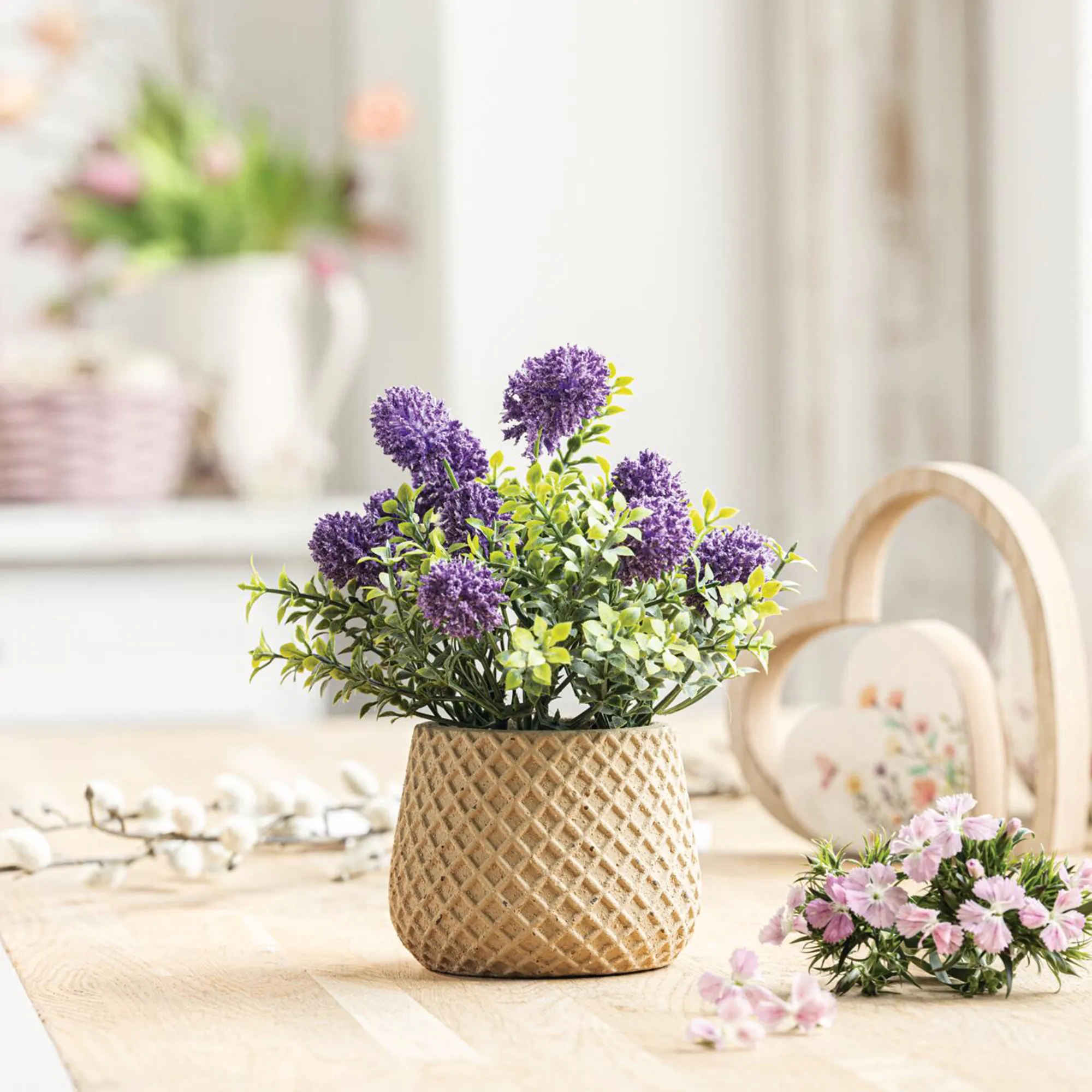 Kunstblume "Purple" im Topf  im Frank Flechtwaren Online Shop kaufen