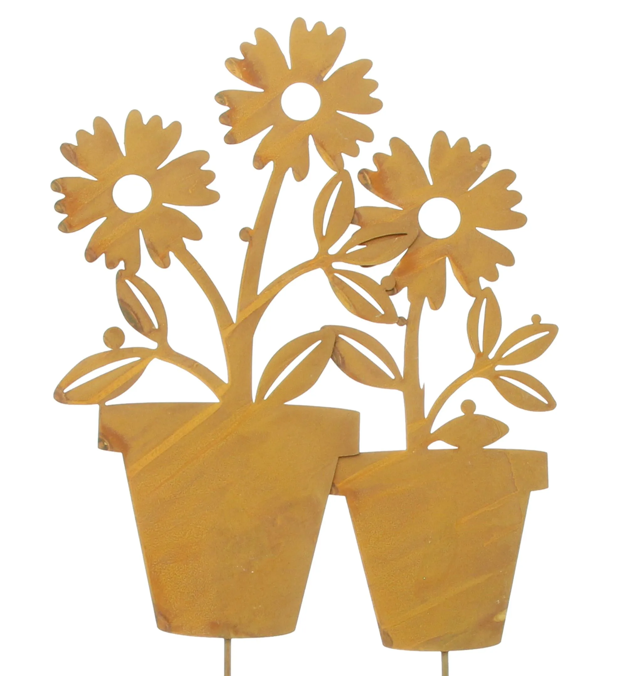 Gartenstecker "Blume im Topf", 2er Set  im Frank Flechtwaren Online Shop für Bunter Ostergarten kaufen