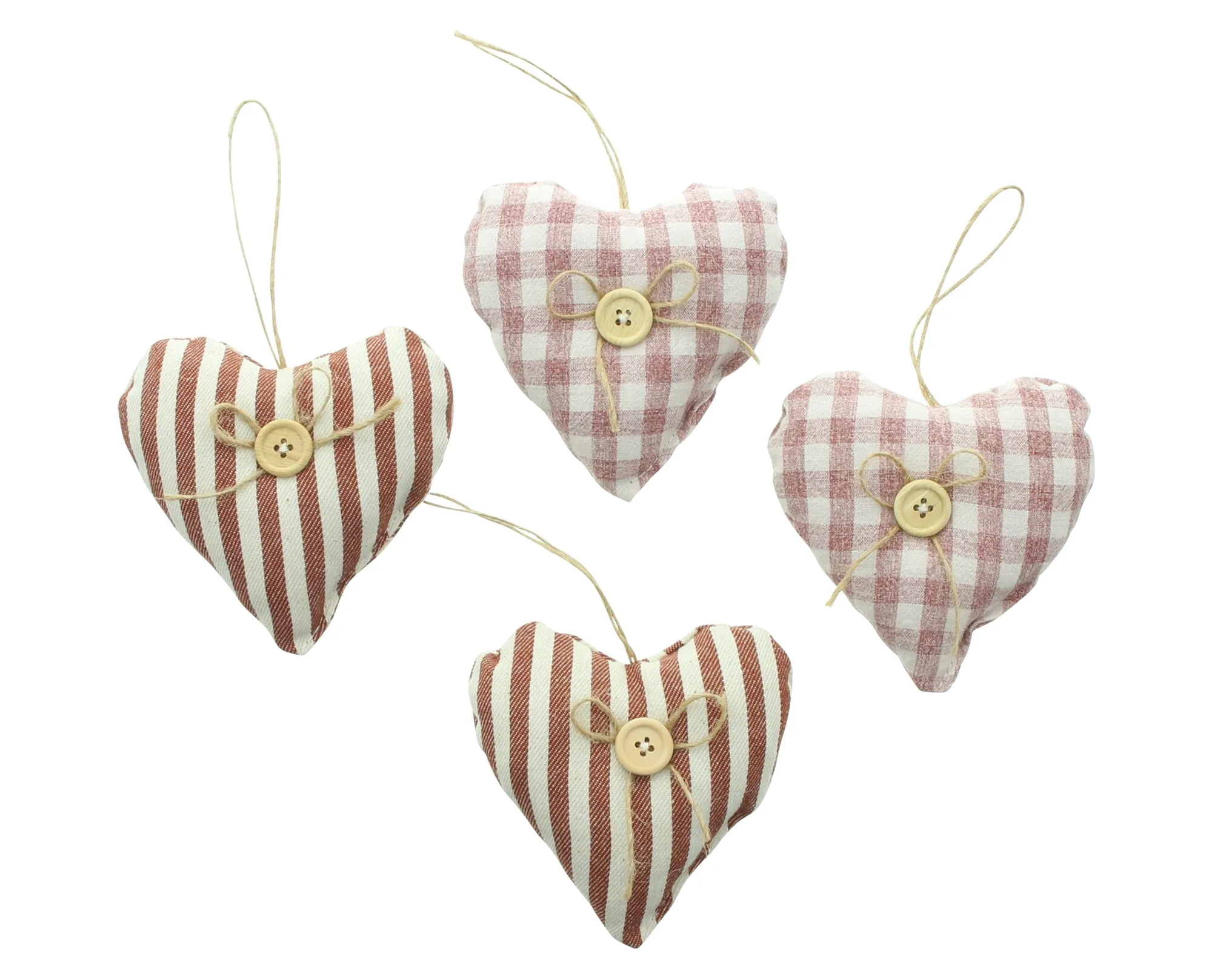 Hänger "Knopfherzchen", 4er Set  im Frank Flechtwaren Online Shop für Landhaus-Flair kaufen