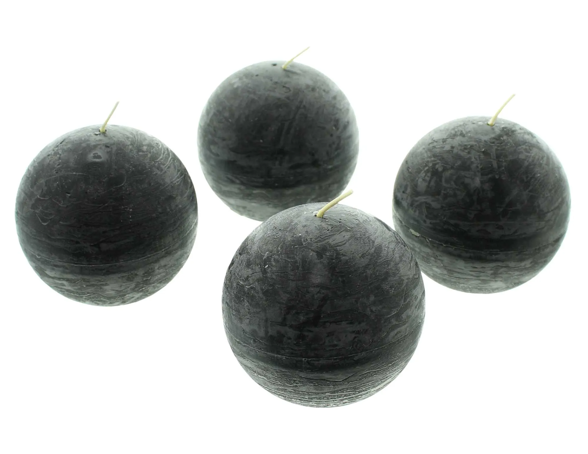 Kugelkerze "Black", 4er Set  im Frank Flechtwaren Online Shop für Black &amp; White kaufen