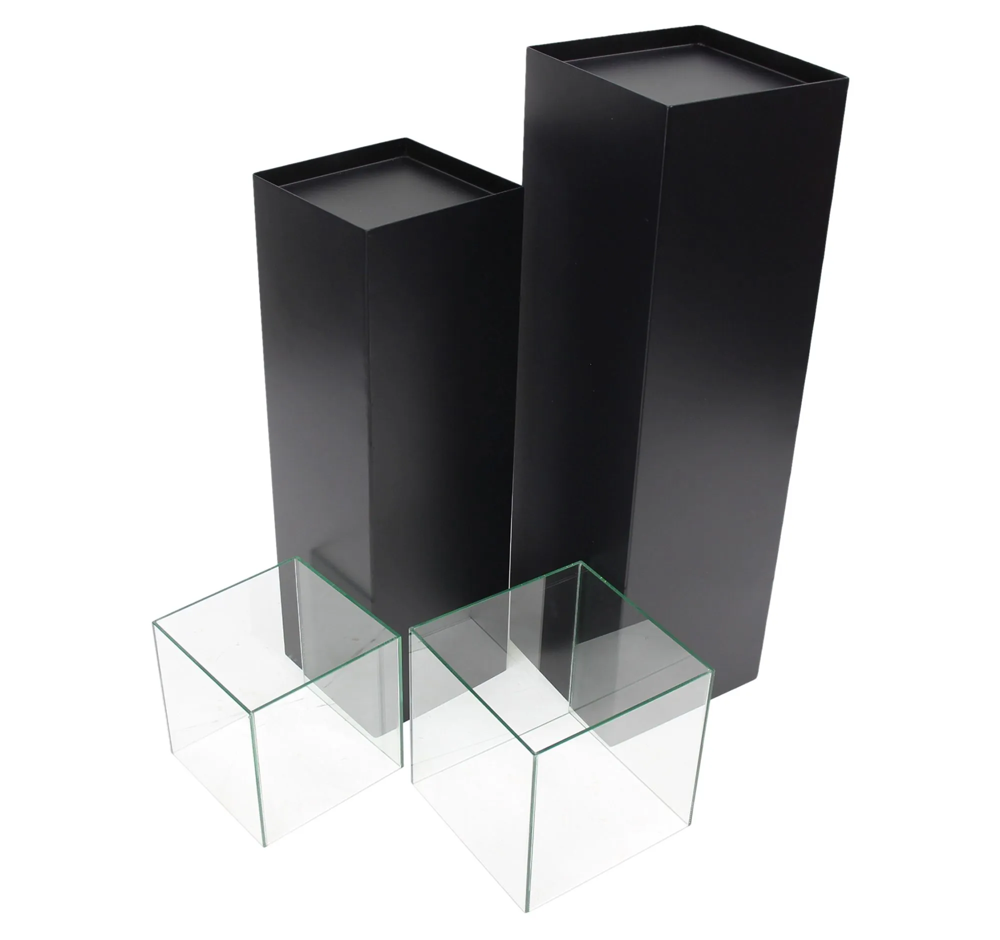 Windlicht-Säule "Modern Black", 2er Set  im Frank Flechtwaren Online Shop für Windlichter kaufen