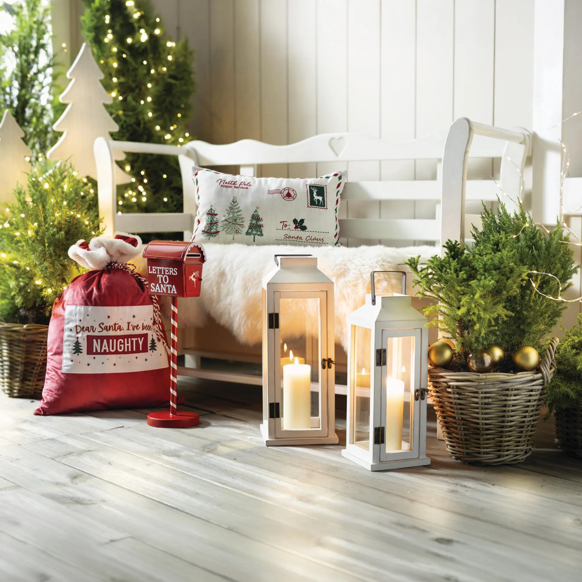 Deko-Briefkasten "Letters to Santa"  im Frank Flechtwaren Online Shop für Weihnachtliche Dekofiguren kaufen