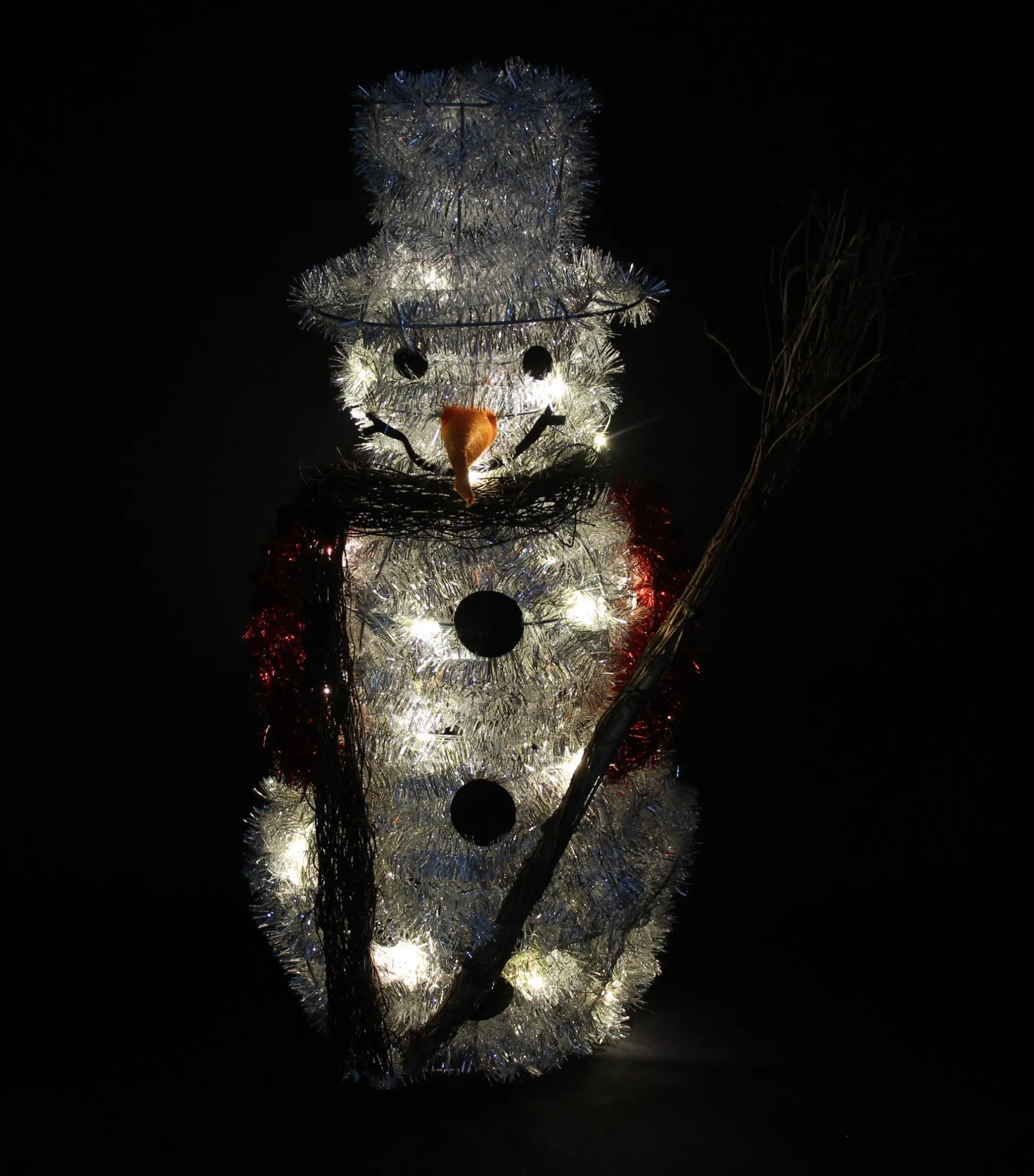 LED-Schneemann "Silberglimmer"  im Frank Flechtwaren Online Shop für Weihnachtliche Dekofiguren kaufen