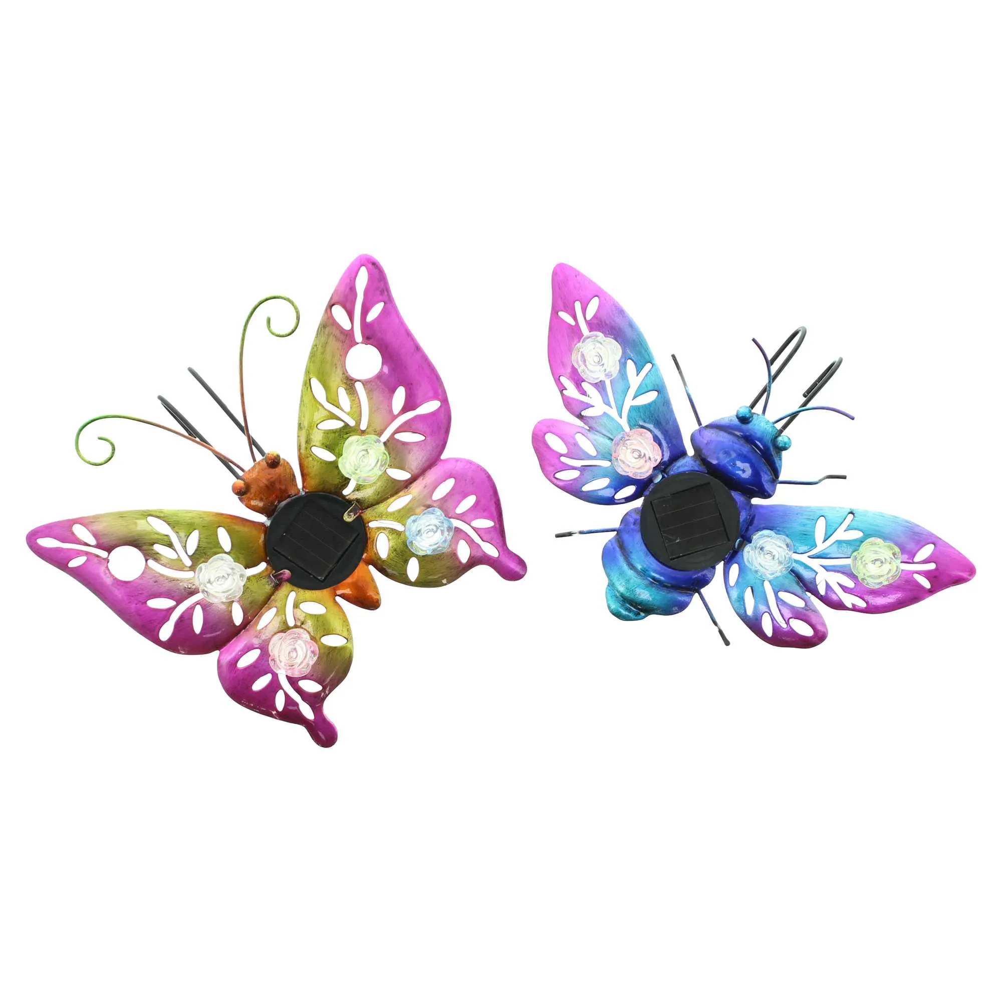 Solar-Deko "Butterfly &amp; Beetle", 2er Set  im Frank Flechtwaren Online Shop für LED-Dekoobjekte kaufen