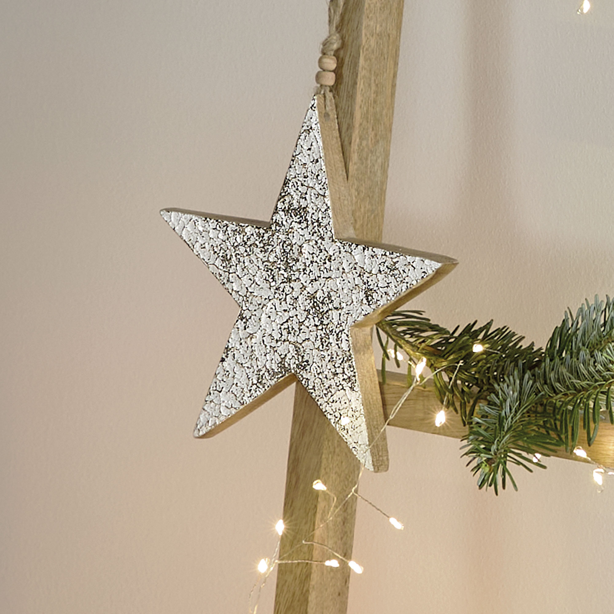Stern-Hänger "Snowy", 2er Set  im Frank Flechtwaren Online Shop kaufen