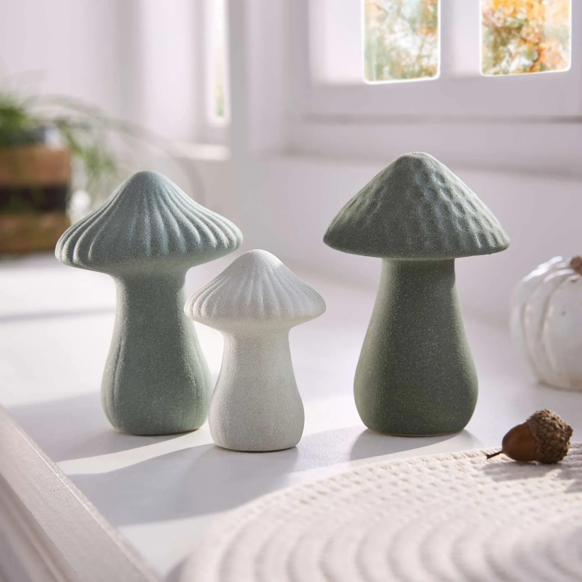 Pilz "Grün", 3er Set  im Frank Flechtwaren Online Shop kaufen