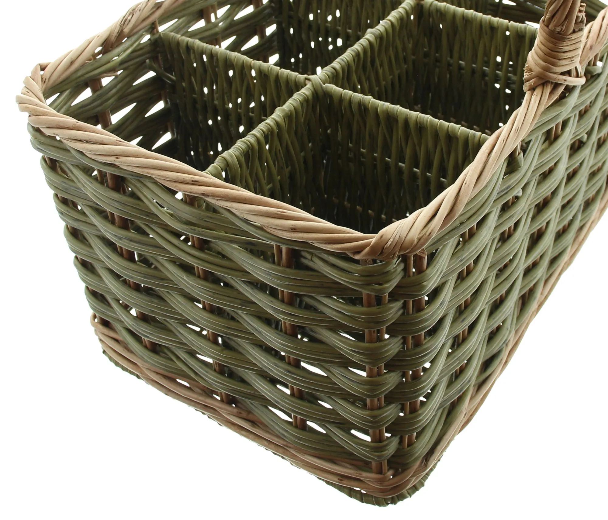 Flaschenkorb "Washed Green", für 6 Flaschen  im Frank Flechtwaren Online Shop für Weinliebhaber kaufen