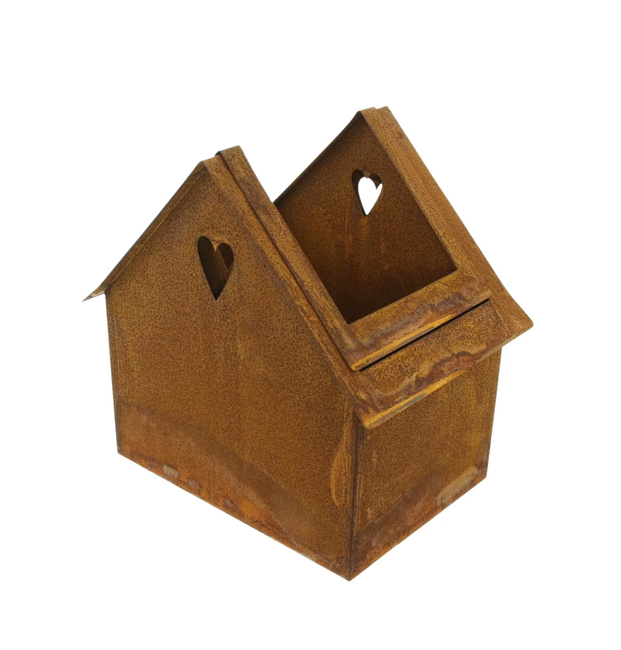 Pflanzer "Rost-Haus", 2er Set  im Frank Flechtwaren Online Shop für Dekohäuser kaufen