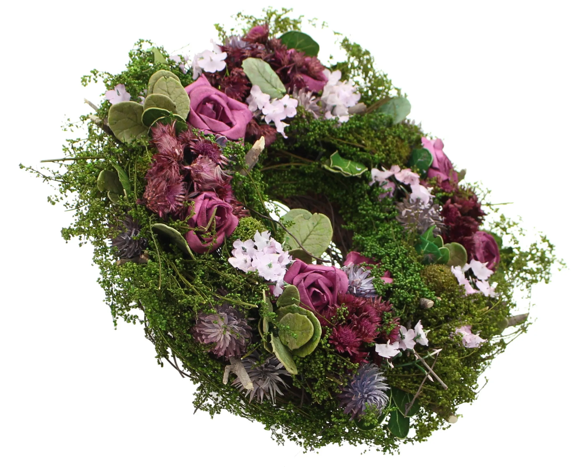 Kranz "Lila Rose"  im Frank Flechtwaren Online Shop für Nostalgischer Herbstgarten kaufen