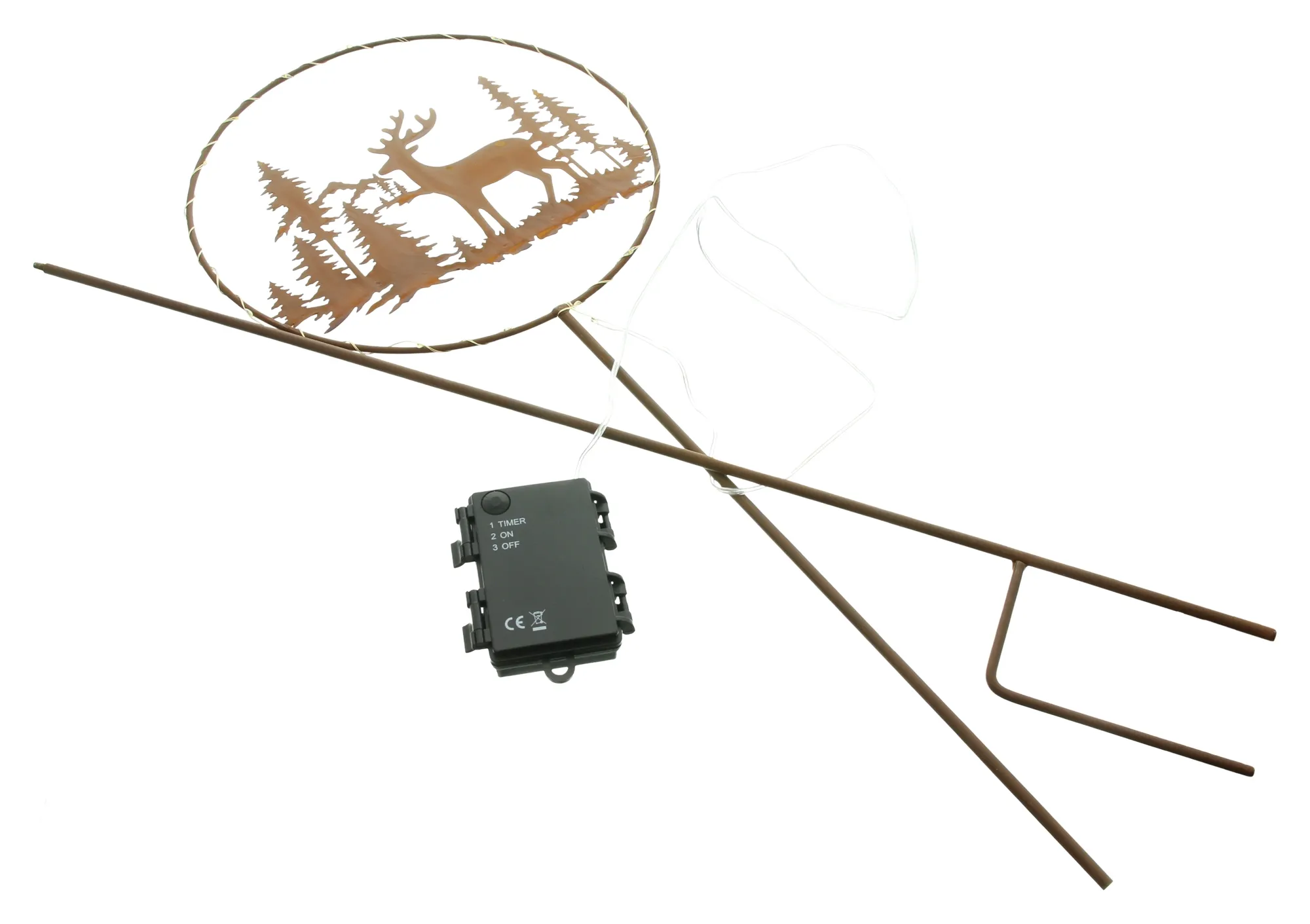LED-Stecker "Rentier im Wald"  im Frank Flechtwaren Online Shop für Weihnachtliche LED-Deko kaufen