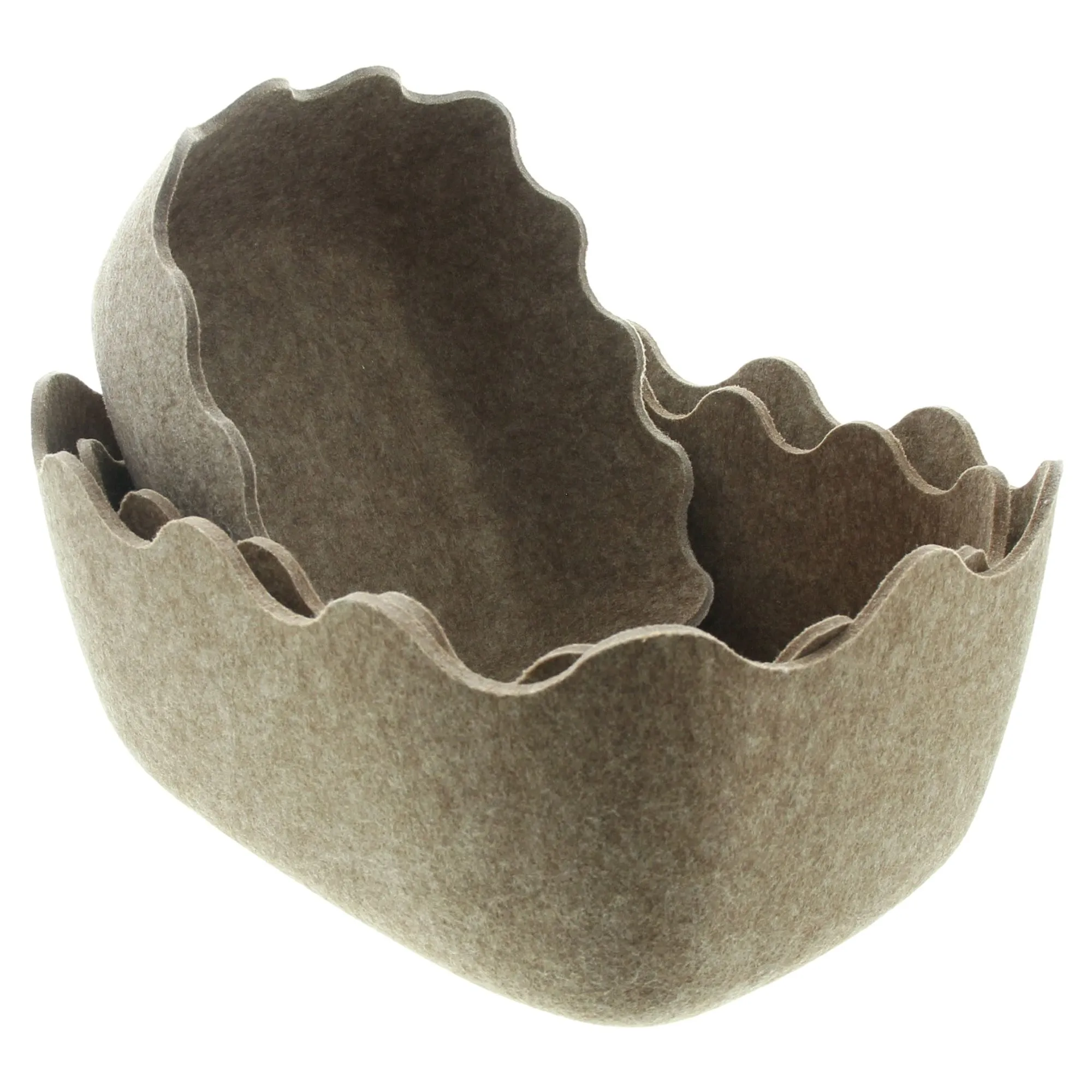 Filz-Schale "Wellenrand", 3er Set  im Frank Flechtwaren Online Shop für Herbstliche Dekoschalen kaufen