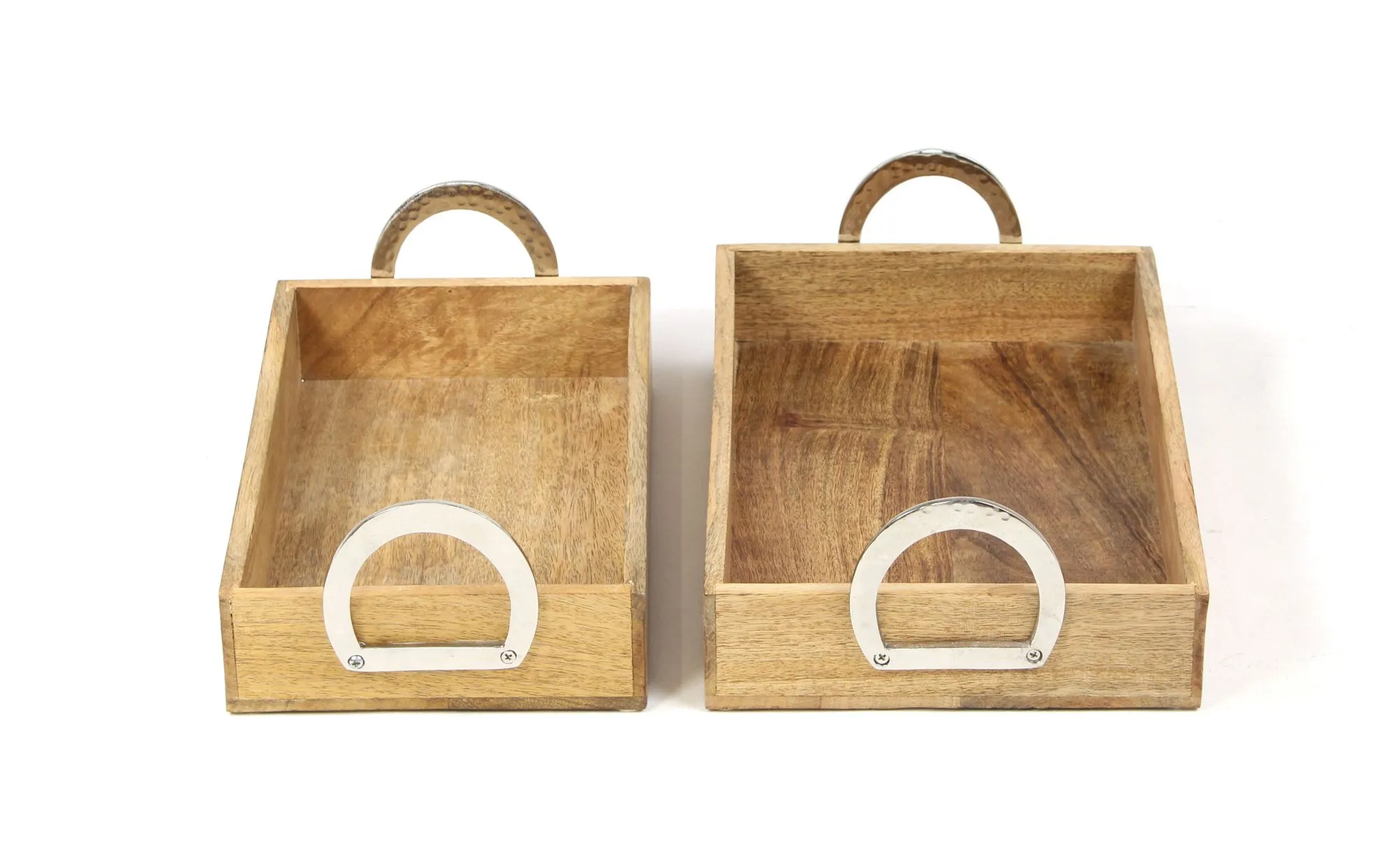 Serviertablett "Mangoholz", 2er Set  im Frank Flechtwaren Online Shop für Silber &amp; Gold kaufen