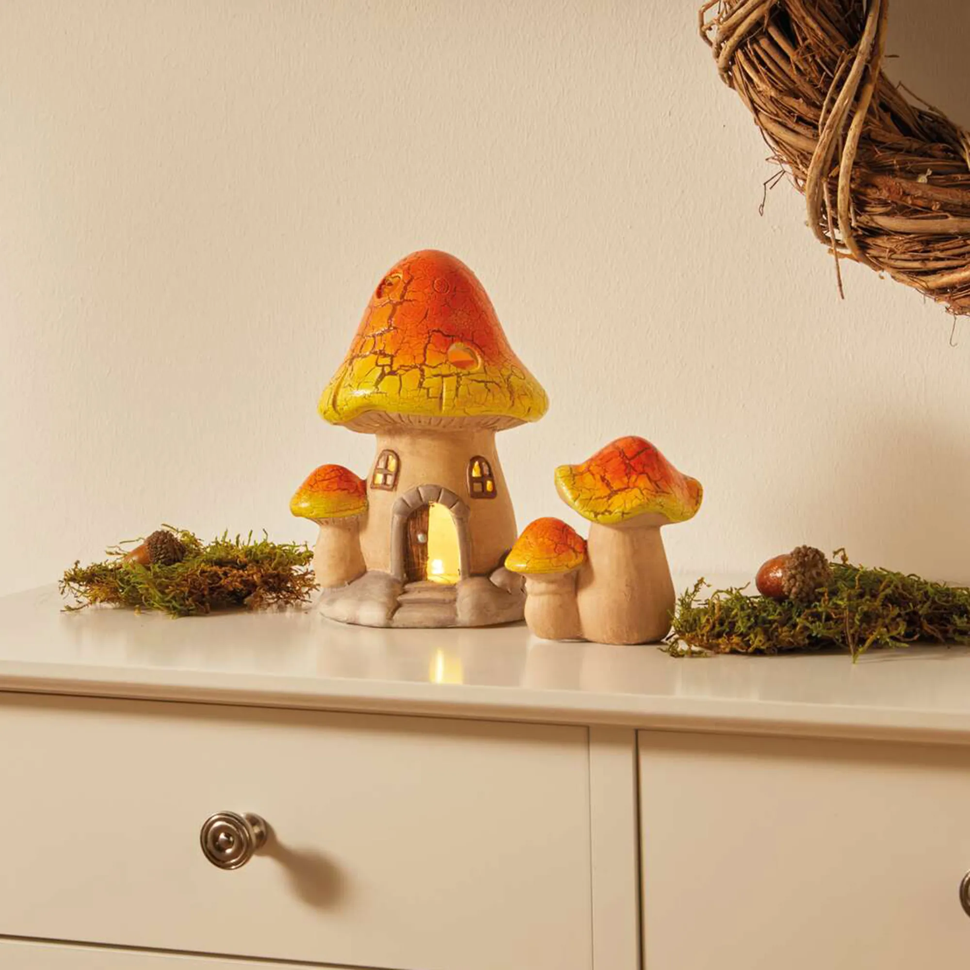 LED-Pilz "Haus", 2er Set  im Frank Flechtwaren Online Shop kaufen