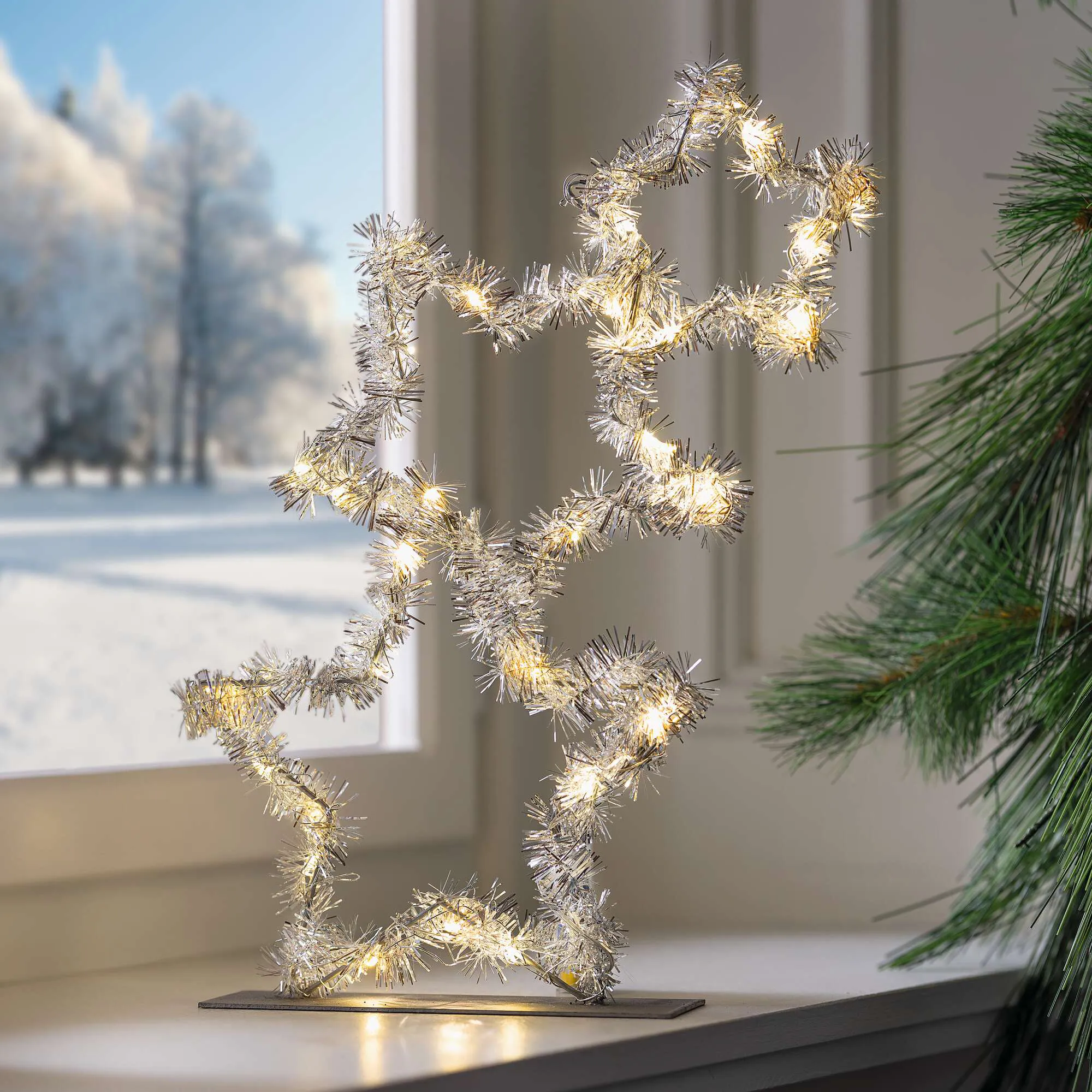 LED-Sterne "Silberglimmer"  im Frank Flechtwaren Online Shop kaufen