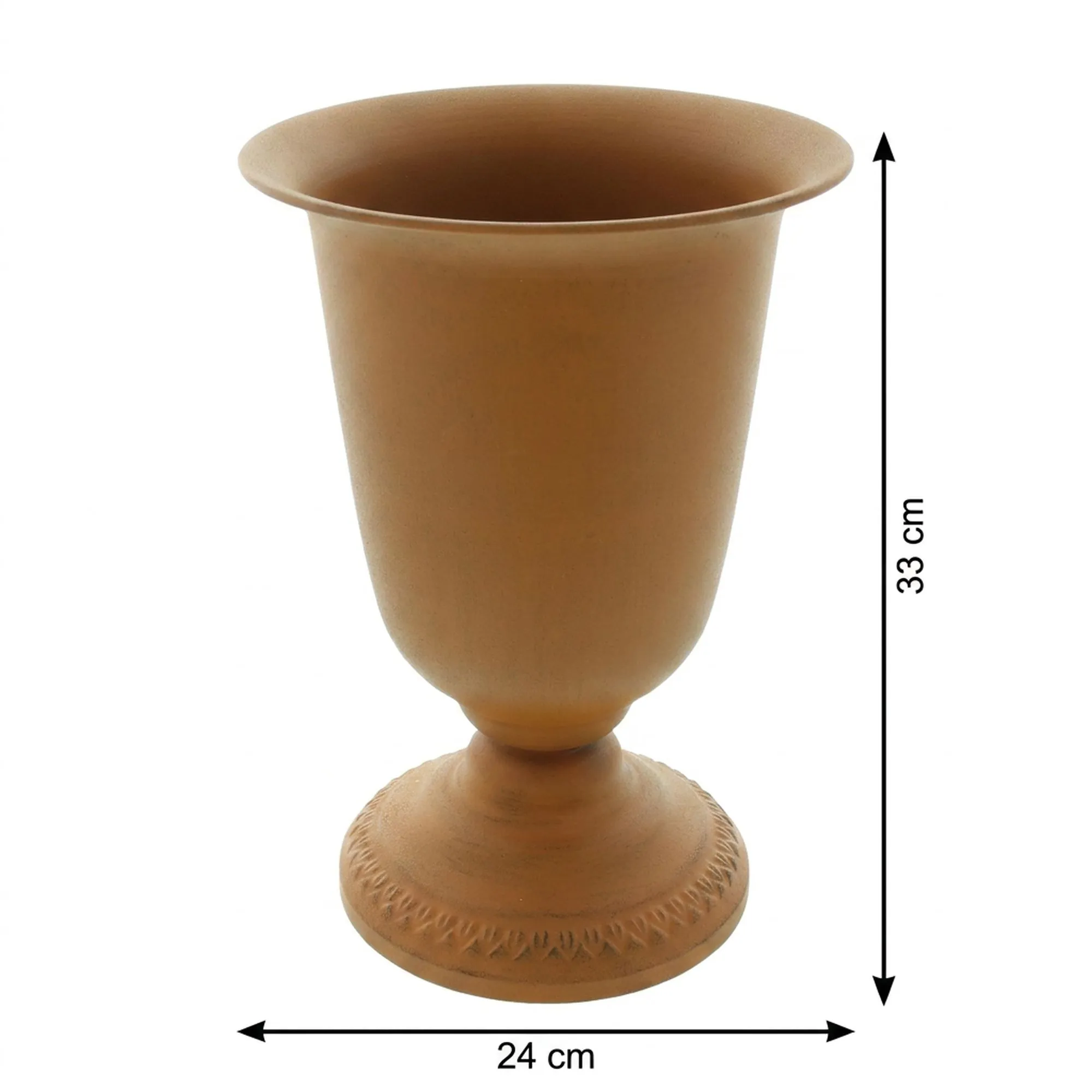 Pflanzpokal "Rostoptik"  im Frank Flechtwaren Online Shop für Rostdeko für Ihren Garten kaufen