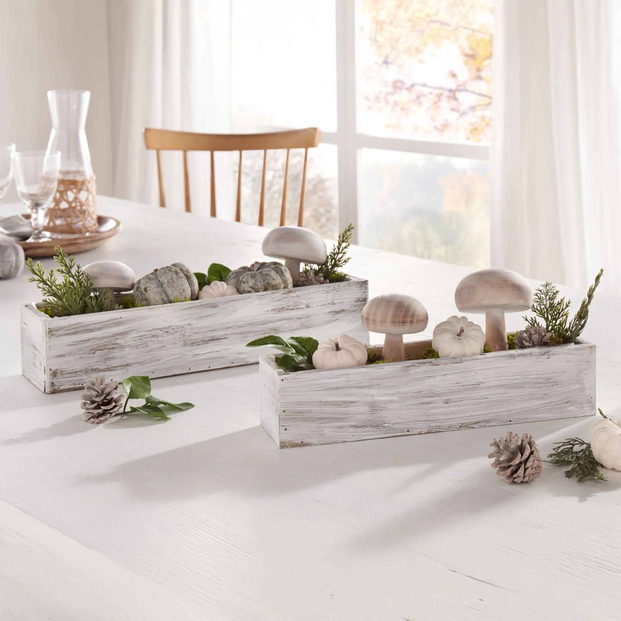 Pflanzer "Shabby-White", 2er Set  im Frank Flechtwaren Online Shop kaufen