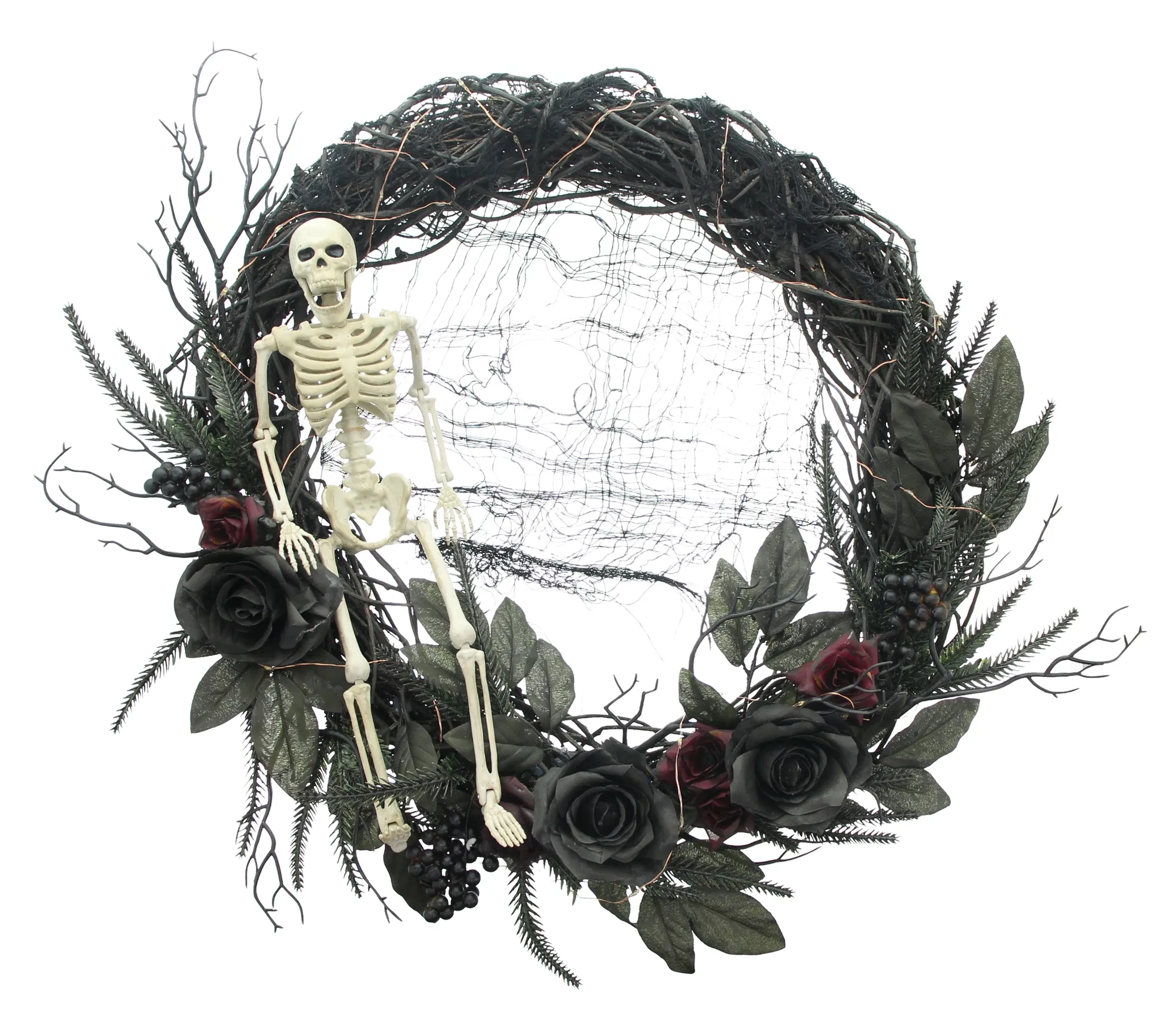 LED-Kranz "Light in the Dark"  im Frank Flechtwaren Online Shop für Halloween kaufen
