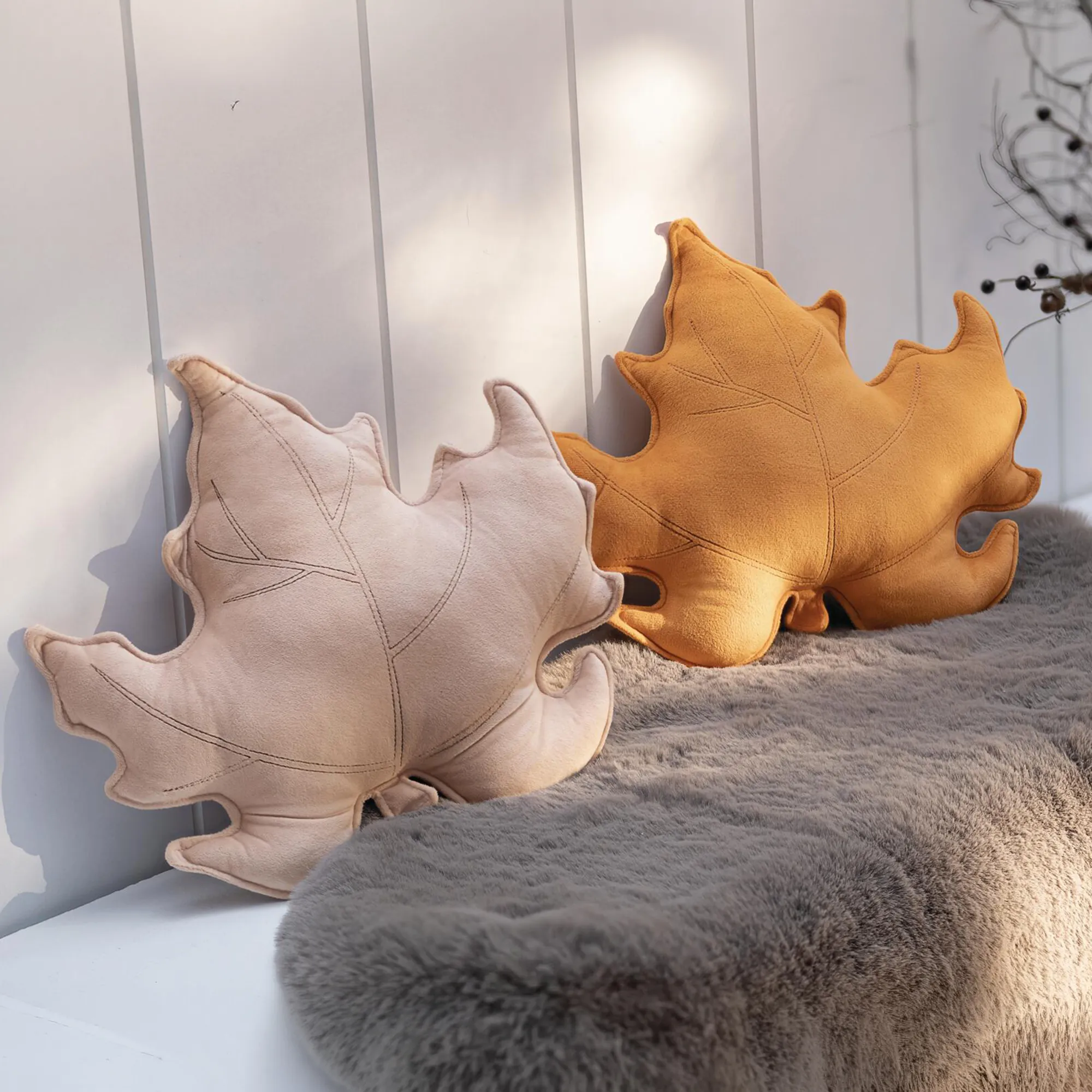 Deko-Kissen "Ahorn", 2er Set  im Frank Flechtwaren Online Shop für Herbstliche Kissen &amp; Kissenhüllen kaufen