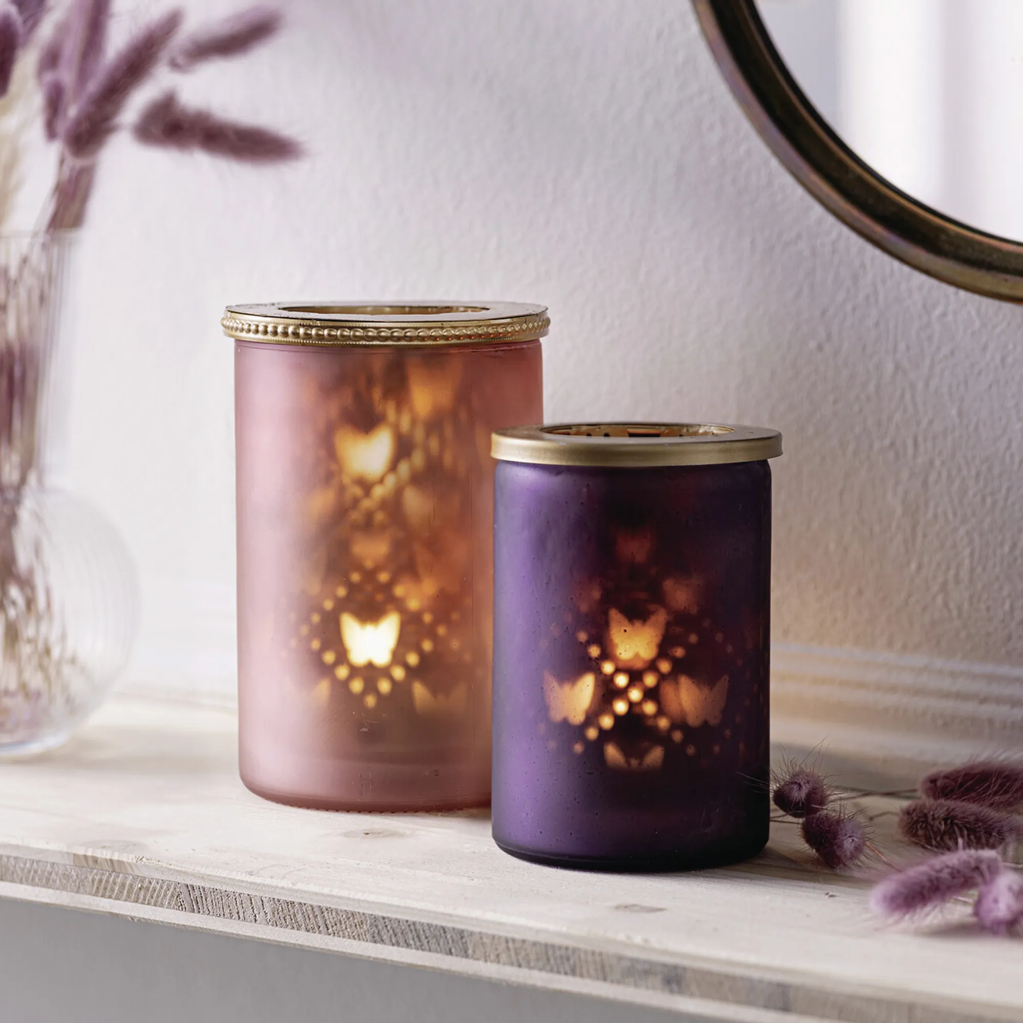 Teelichthalter "Schmetterling", 2er Set  im Frank Flechtwaren Online Shop kaufen