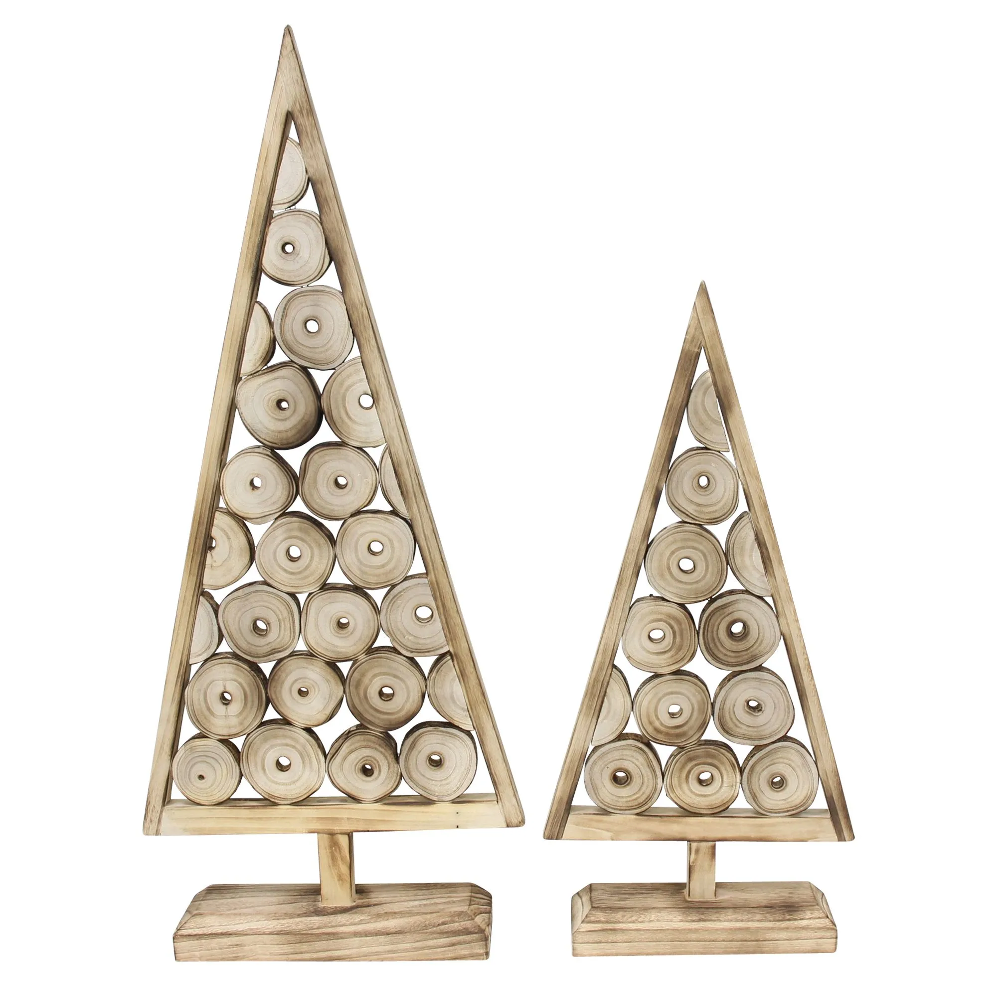 Holzdeko "Tannenbaum", 2er Set  im Frank Flechtwaren Online Shop für Tannenbäume kaufen