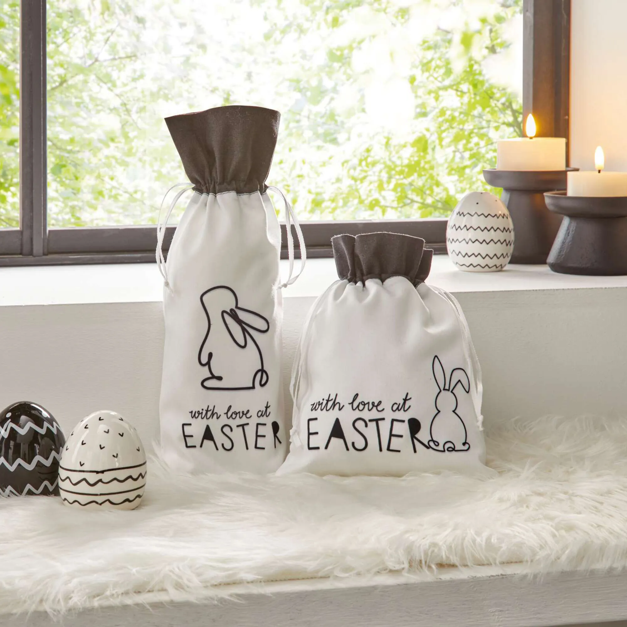 Geschenkbeutel "Lovely Easter", 2er Set  im Frank Flechtwaren Online Shop kaufen