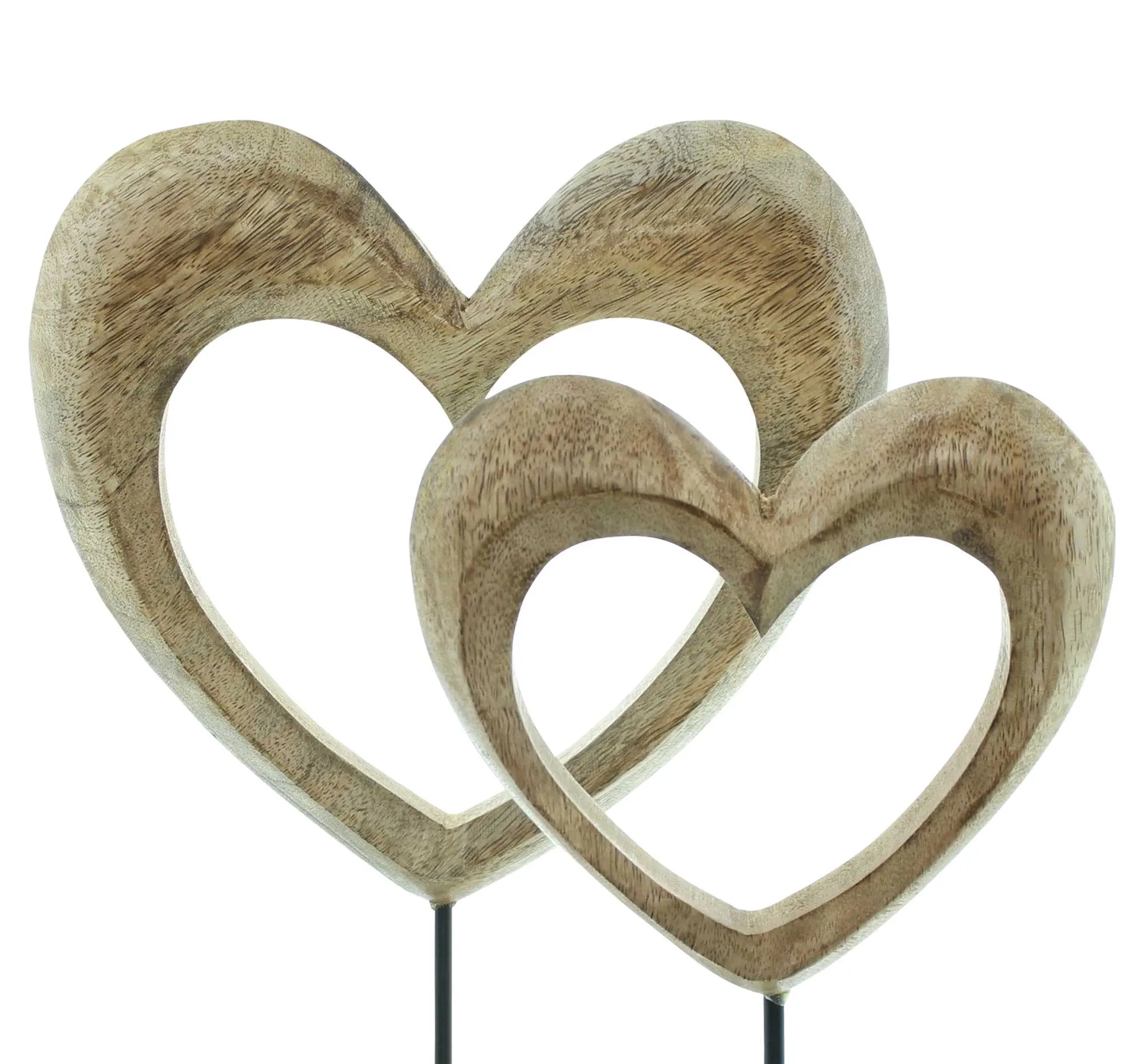 Holzdeko "Herz", 2er Set  im Frank Flechtwaren Online Shop für Hüttengaudi kaufen