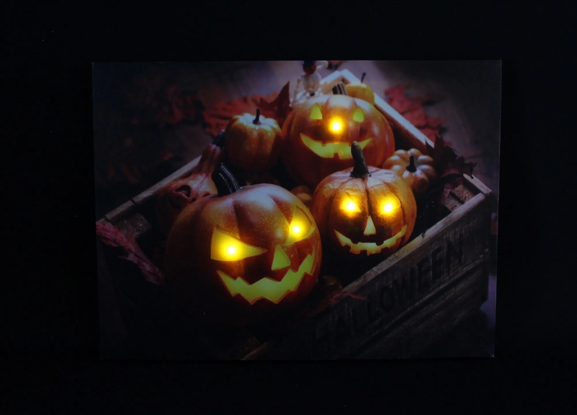 LED-Bild "Halloween"  im Frank Flechtwaren Online Shop für Herbstliche Wanddeko kaufen